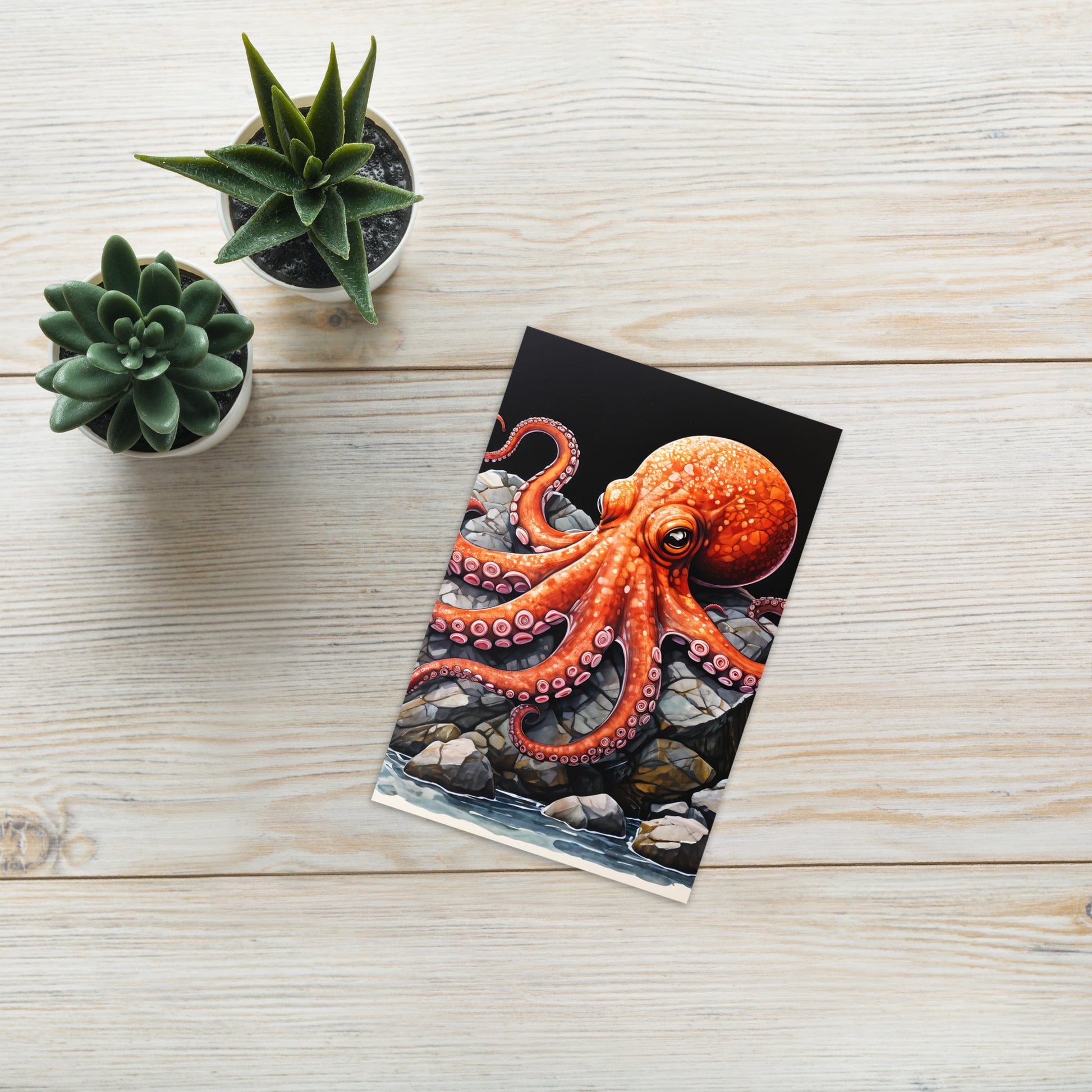 Octopus On A Rock Greeting Card - Greeting Card - Discovery Co.