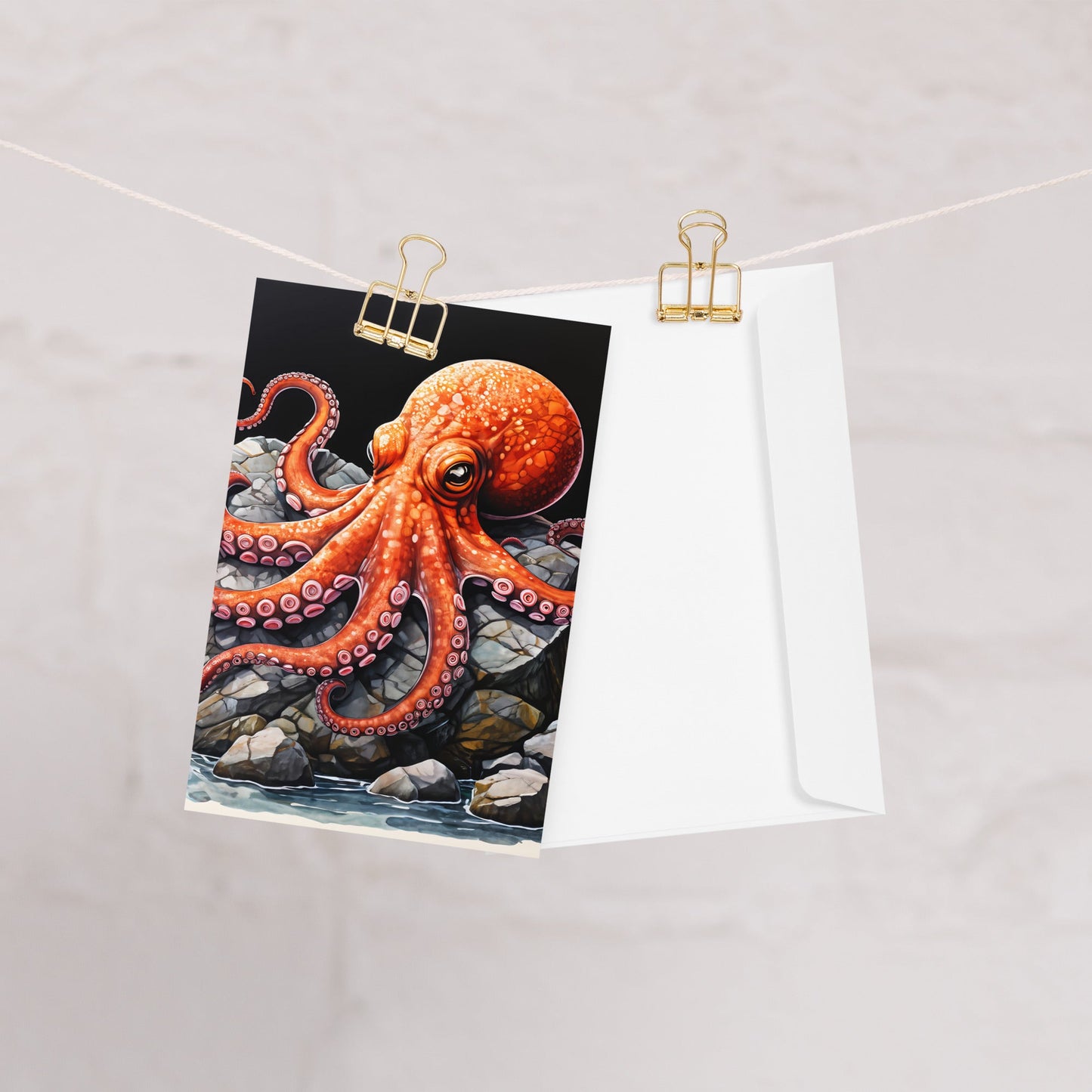 Octopus On A Rock Greeting Card - Greeting Card - Discovery Co.