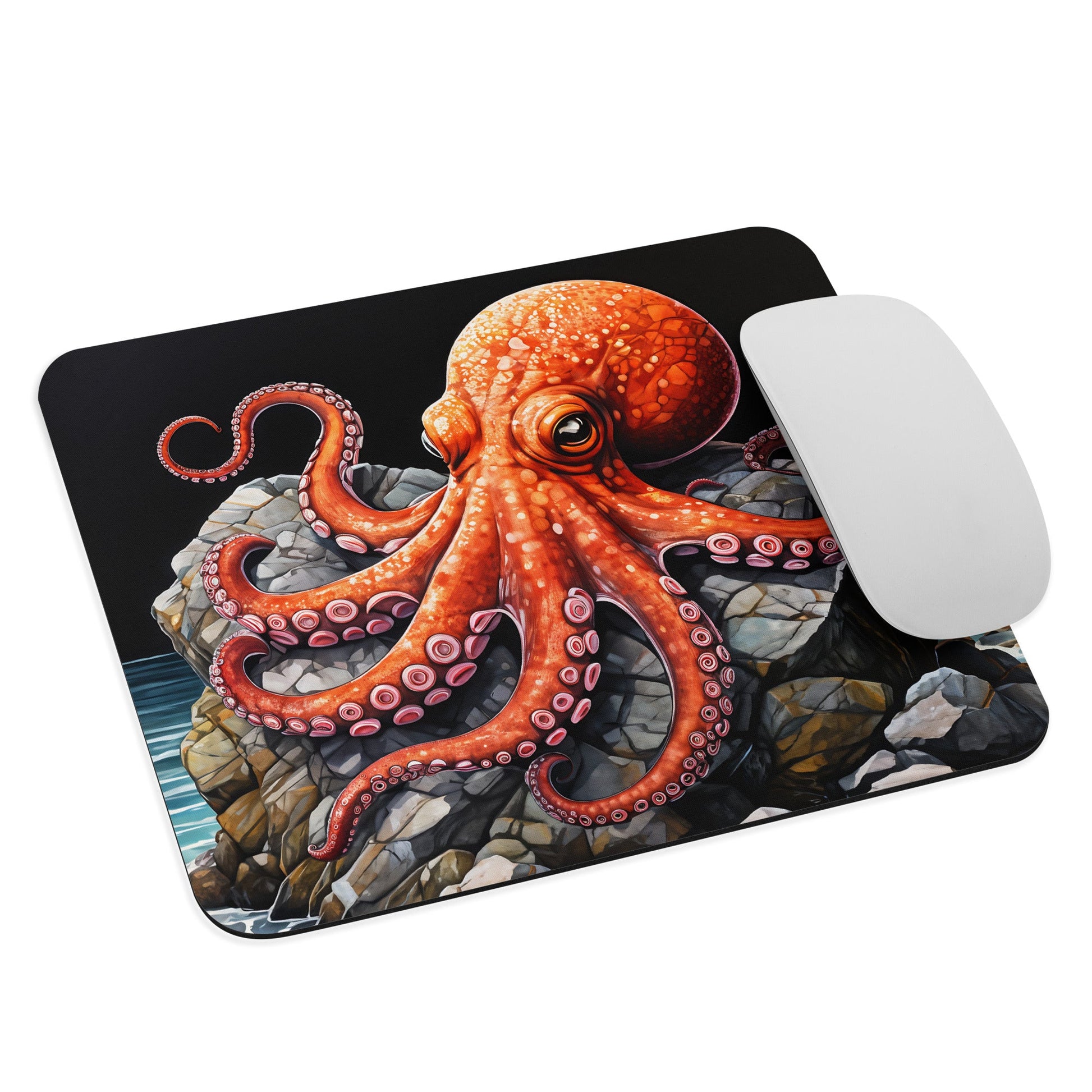 Octopus On A Rock Mouse Pad - Discovery Co.