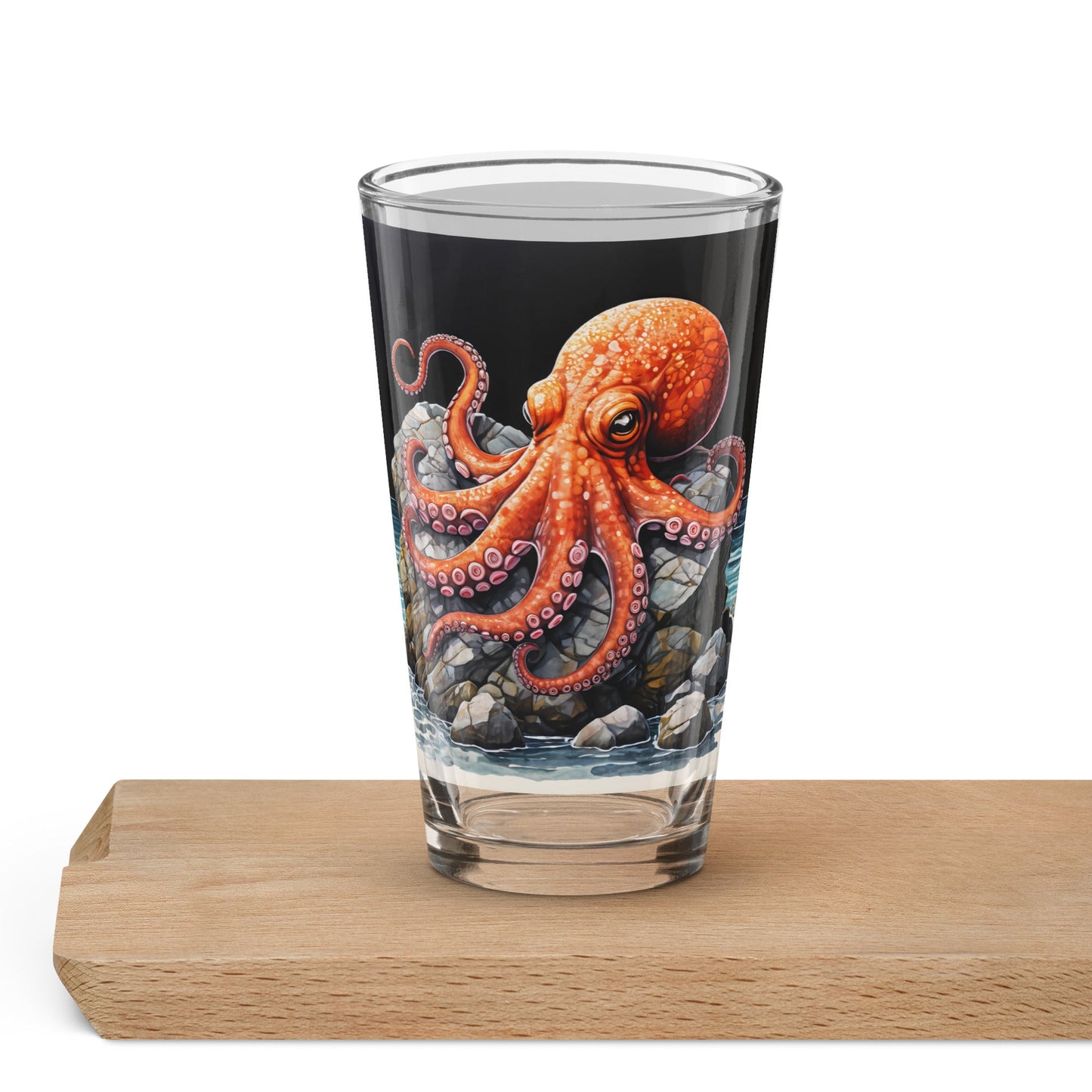 Octopus On A Rock Pint Glass (16 oz) - Beer Glass - Discovery Co.