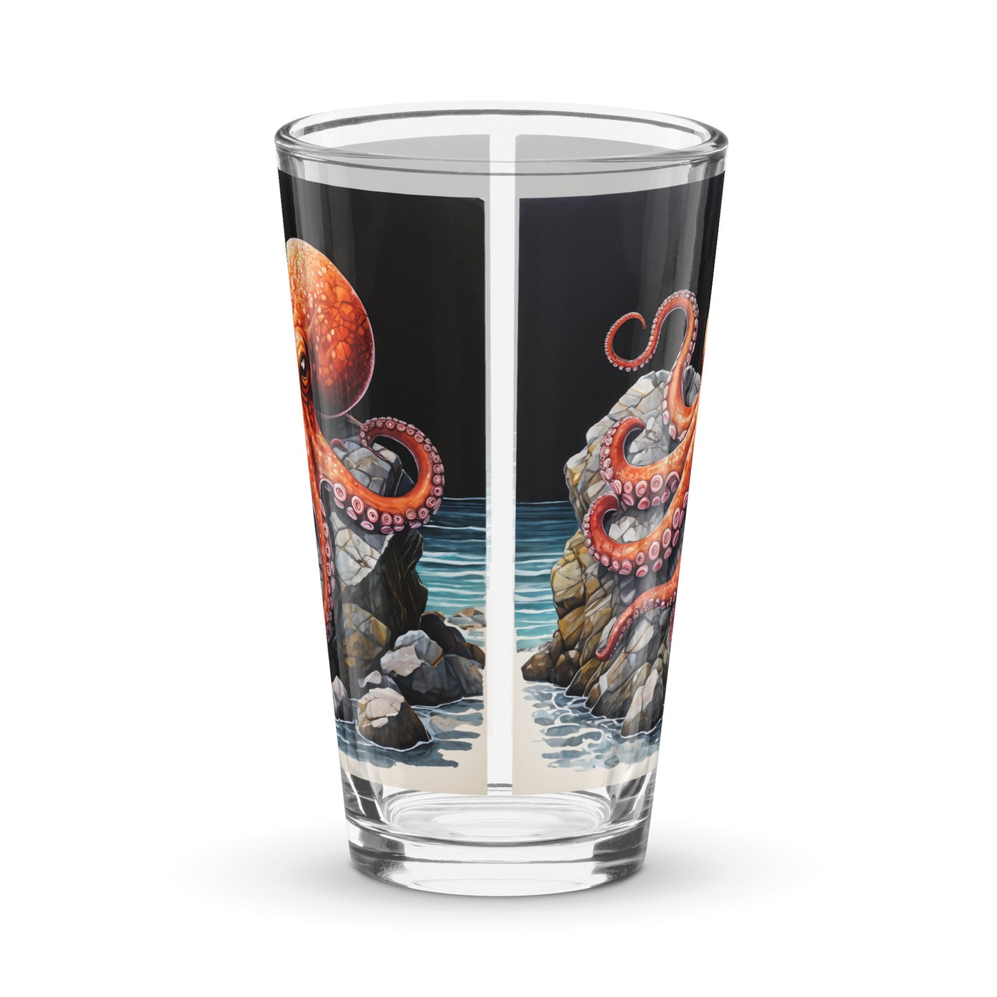 Octopus On A Rock Pint Glass (16 oz) - Beer Glass - Discovery Co.