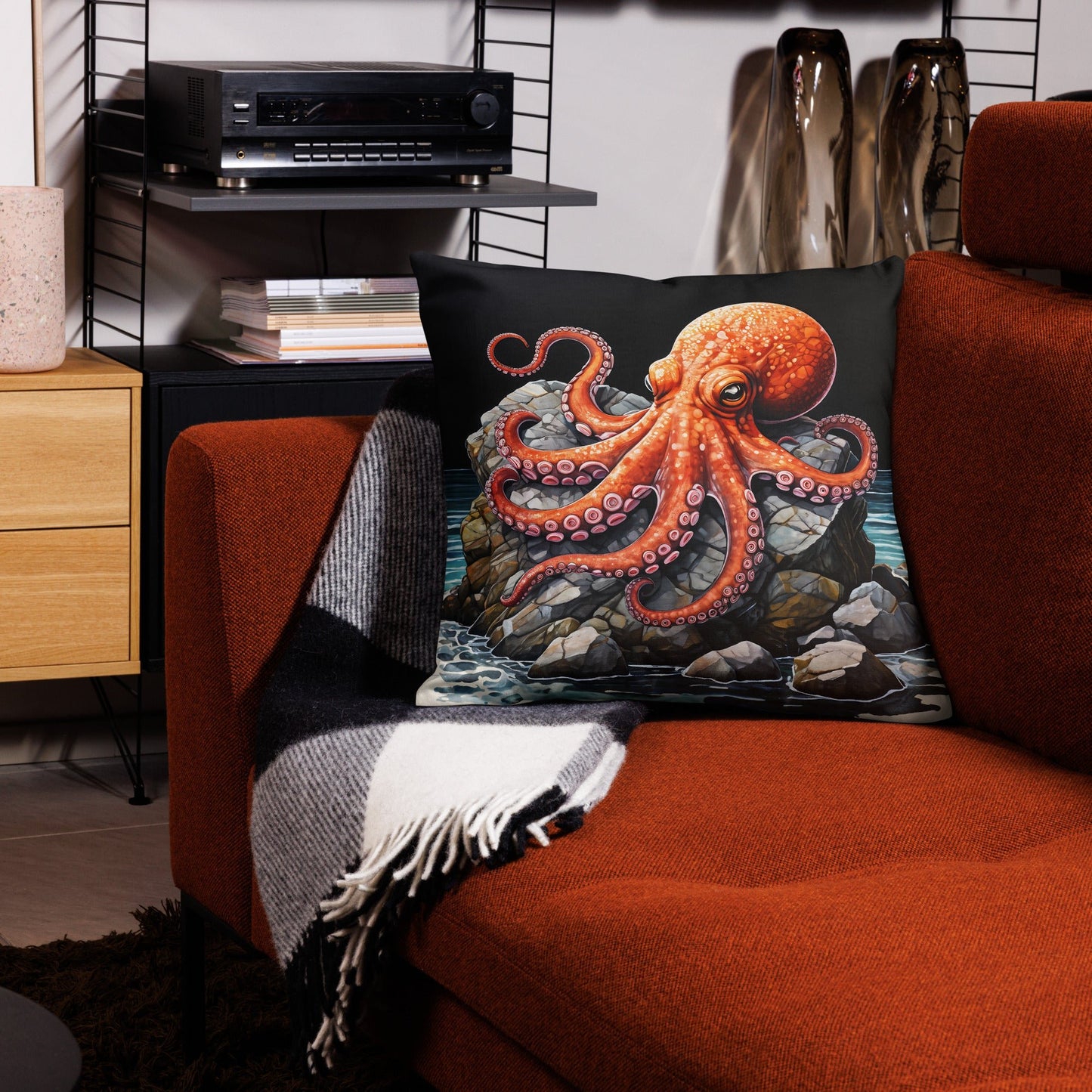 Octopus On A Rock Premium Pillow - Pillows - Discovery Co.