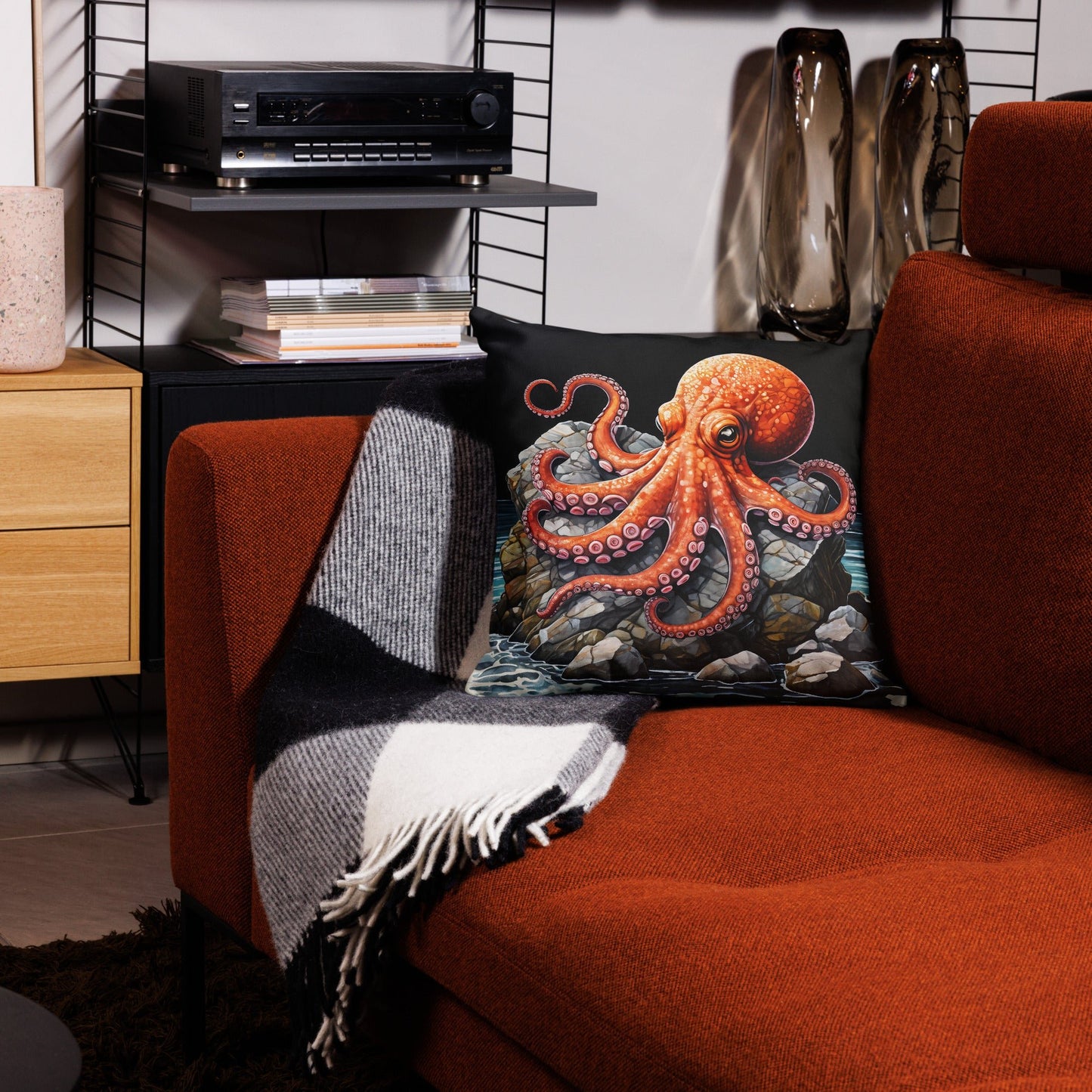 Octopus On A Rock Premium Pillow - Pillows - Discovery Co.