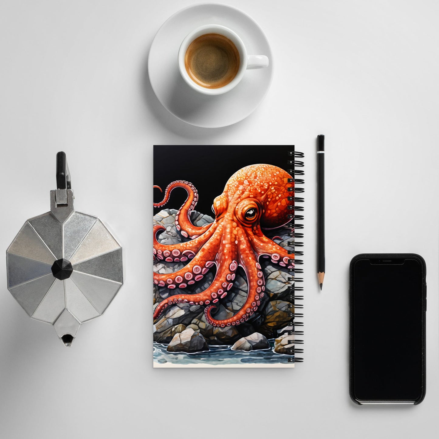 Octopus On A Rock Spiral Notebook - Spiral Notebooks - Discovery Co.