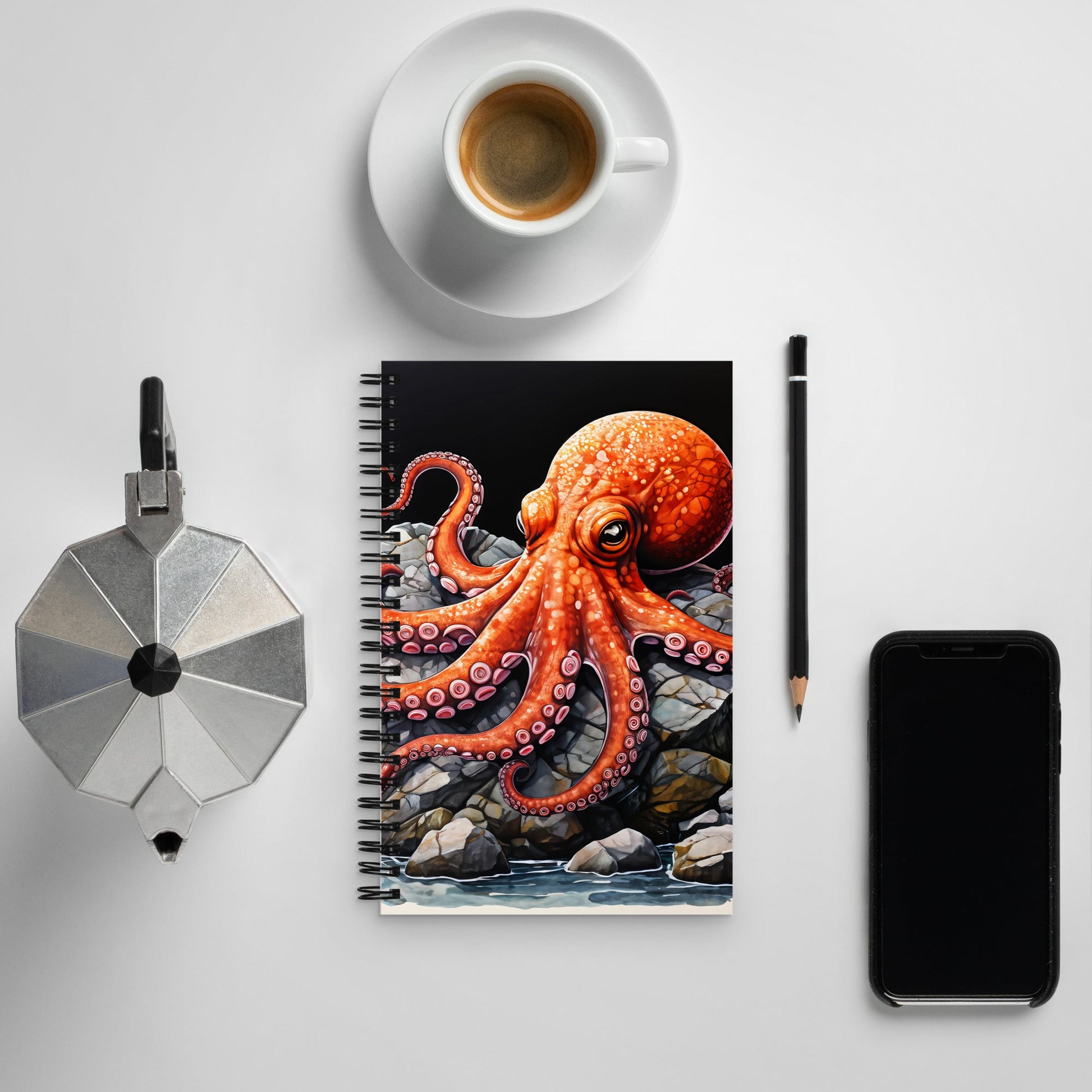 Octopus On A Rock Spiral Notebook - Spiral Notebooks - Discovery Co.