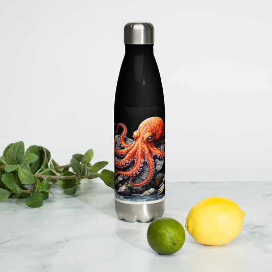 Octopus On A Rock Stainless Steel Water Bottle - Stainless Steel Water Bottle - Discovery Co.