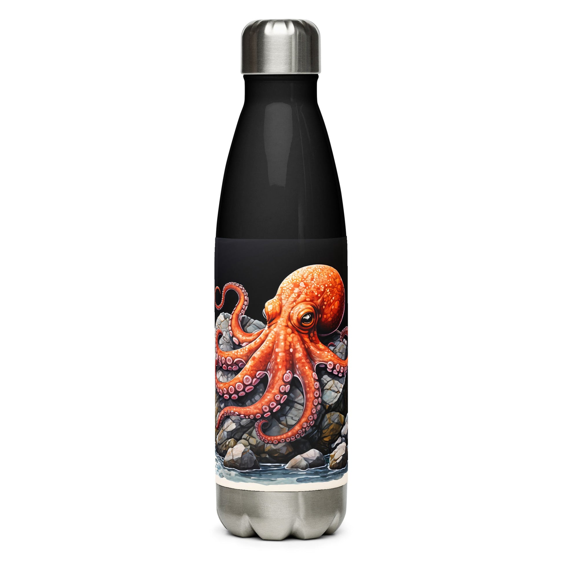 Octopus On A Rock Stainless Steel Water Bottle - Stainless Steel Water Bottle - Discovery Co.