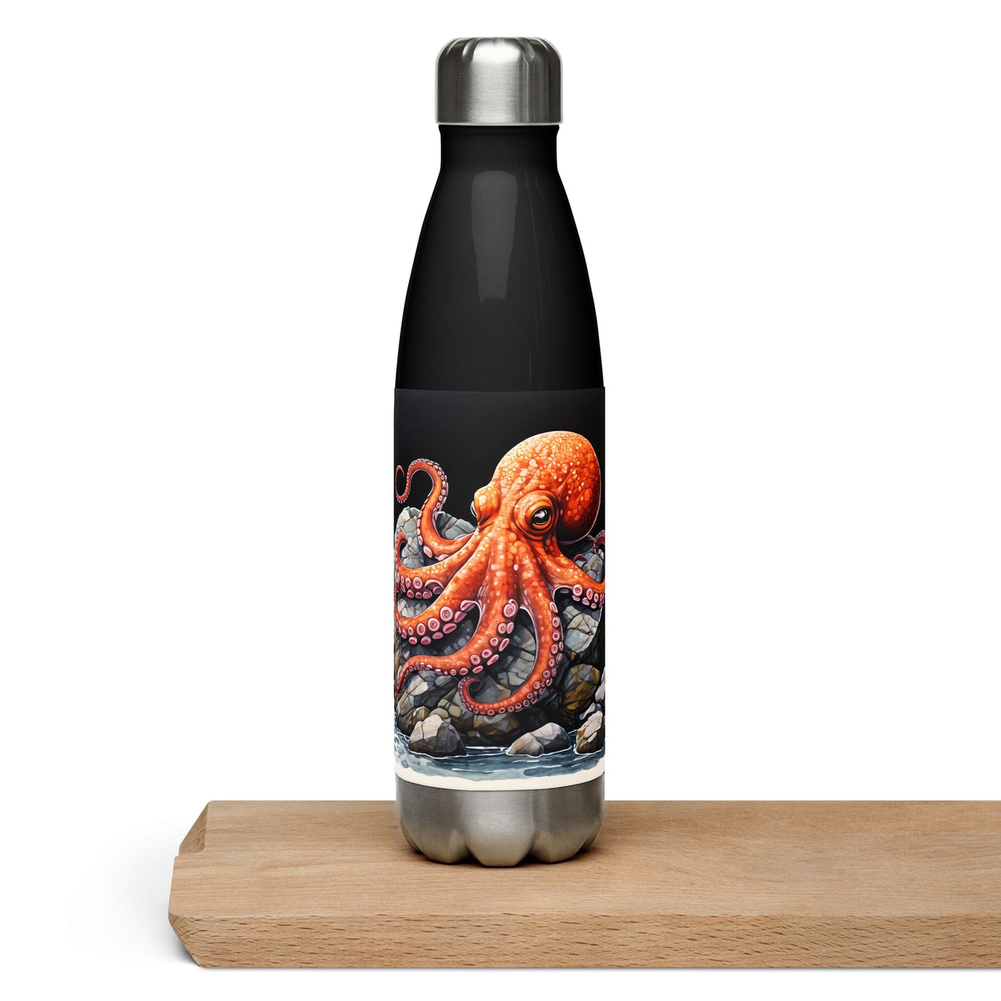 Octopus On A Rock Stainless Steel Water Bottle - Stainless Steel Water Bottle - Discovery Co.