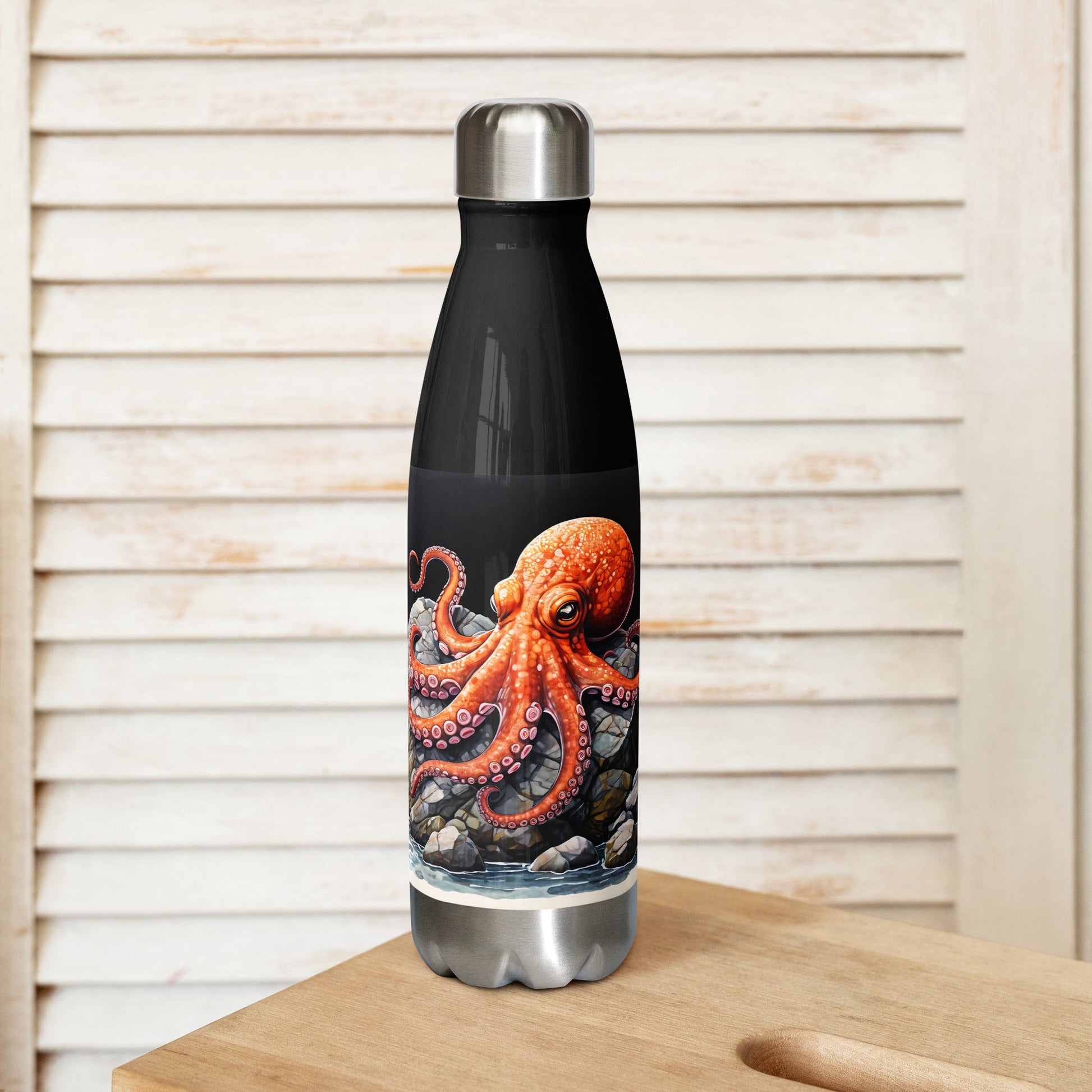 Octopus On A Rock Stainless Steel Water Bottle - Stainless Steel Water Bottle - Discovery Co.