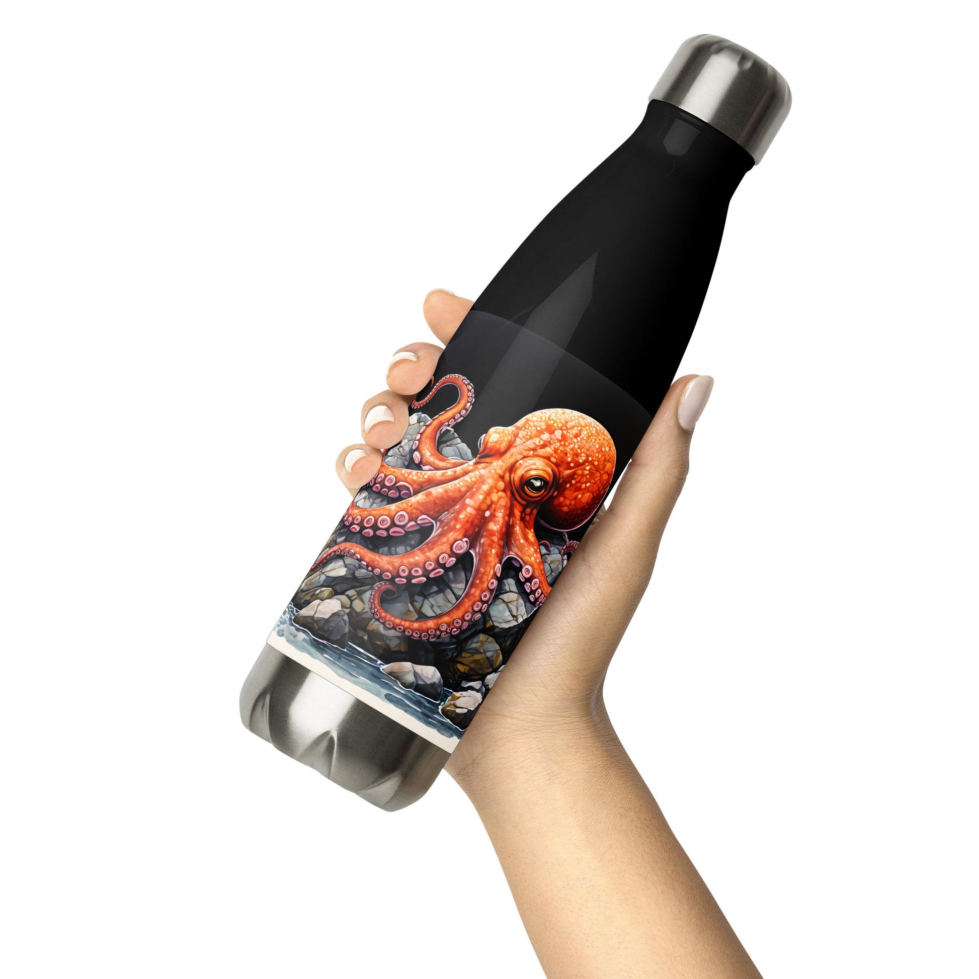 Octopus On A Rock Stainless Steel Water Bottle - Stainless Steel Water Bottle - Discovery Co.