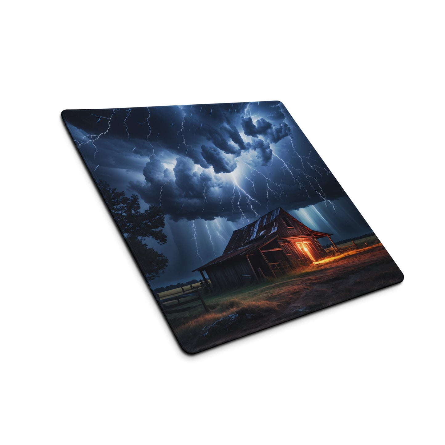 Old Barn In A Lightning Storm Gaming Mouse Pad - Mouse Pads - Discovery Co.