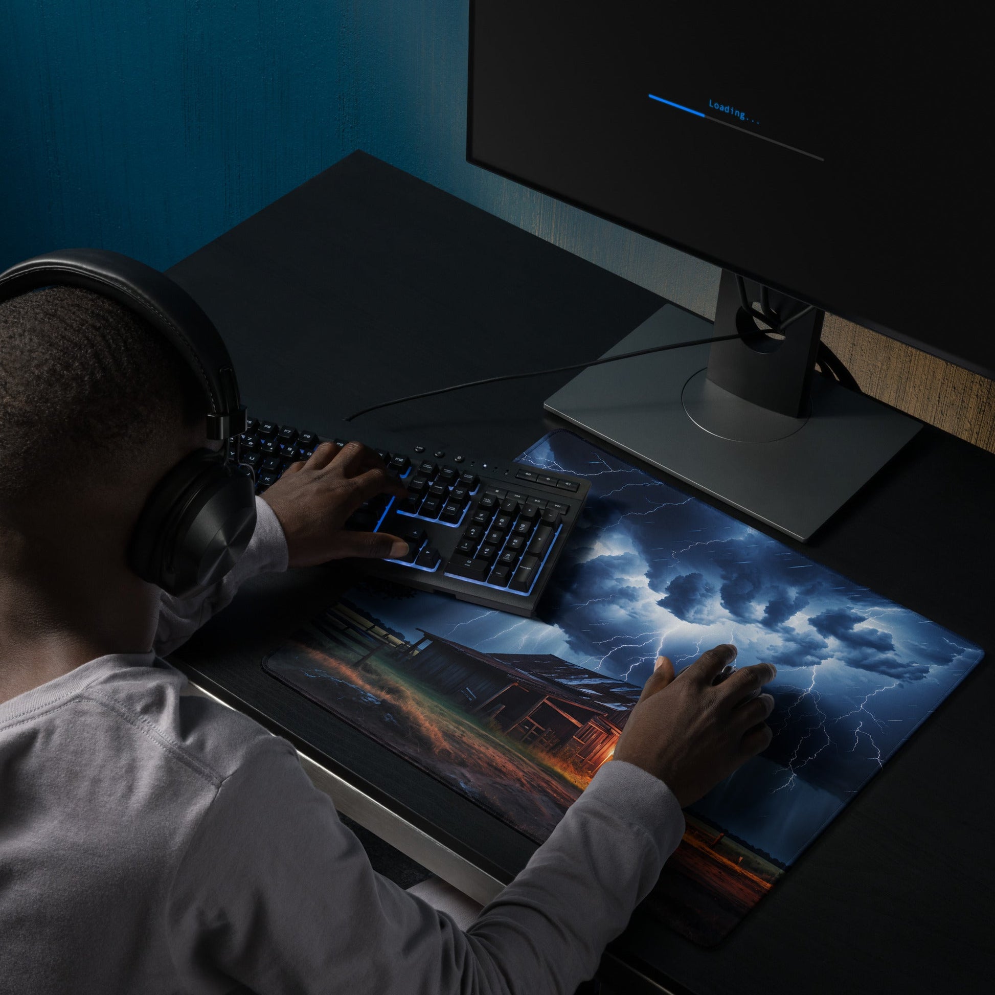 Old Barn In A Lightning Storm Gaming Mouse Pad - Mouse Pads - Discovery Co.