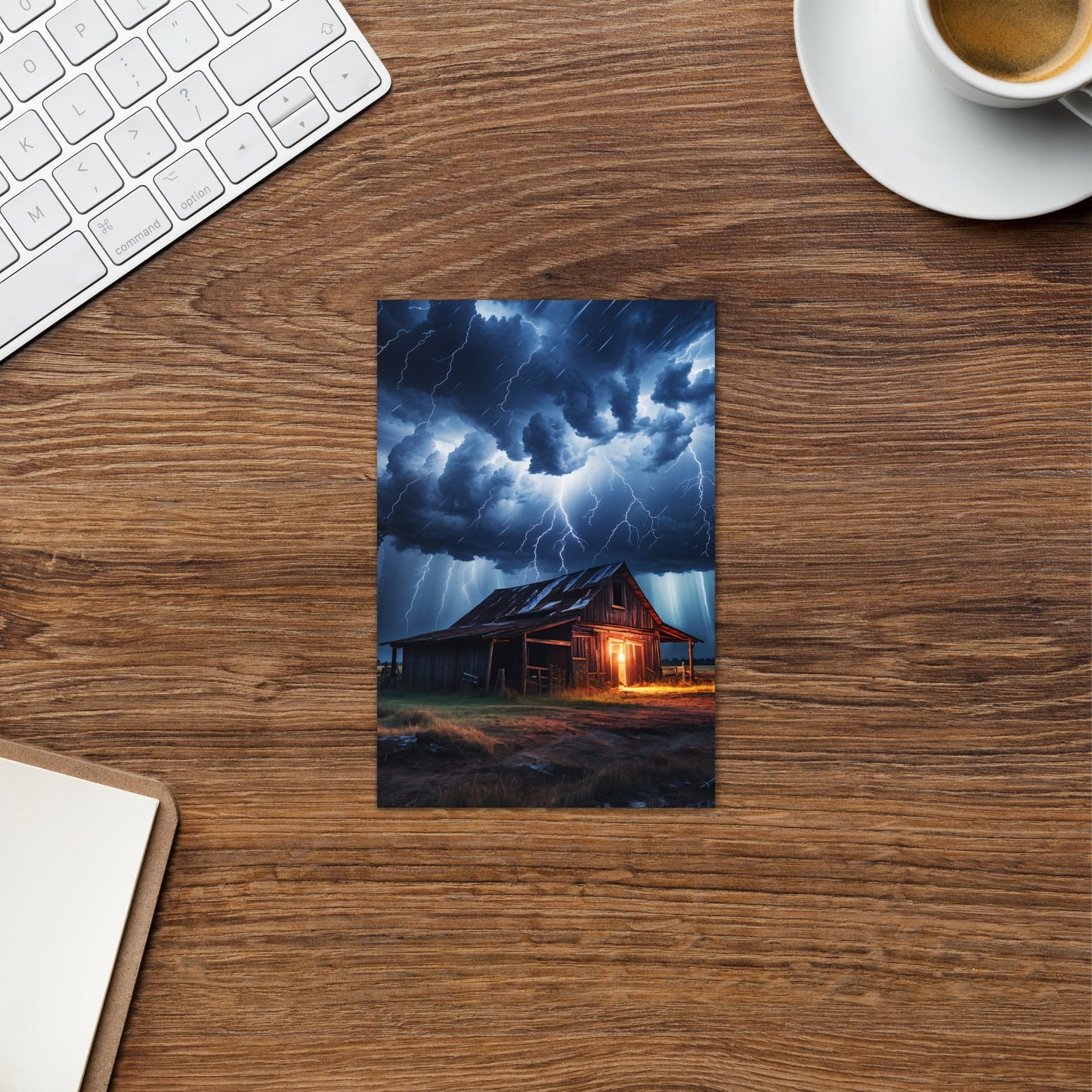 Old Barn In A Lightning Storm Greeting Card - Greeting Card - Discovery Co.