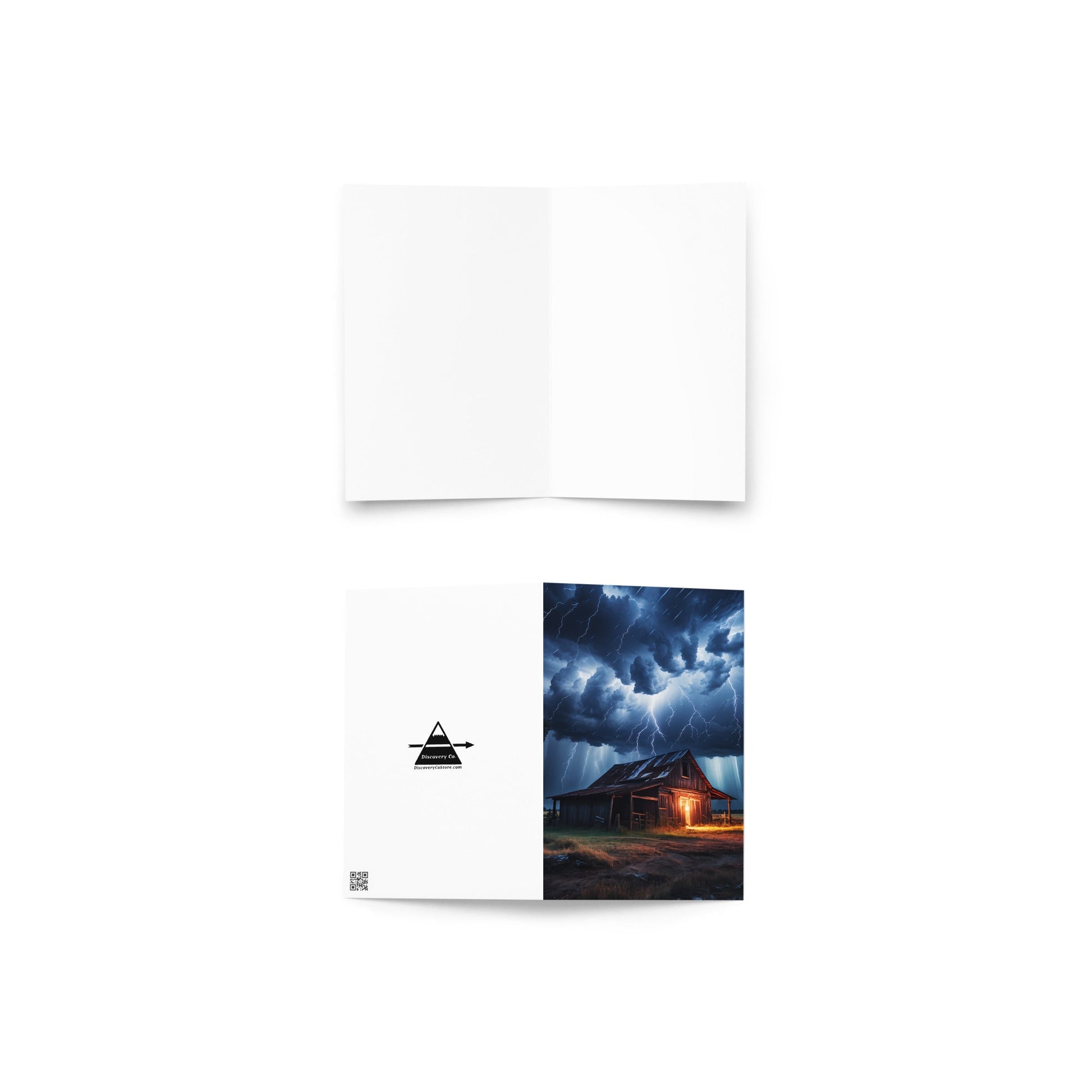 Old Barn In A Lightning Storm Greeting Card - Greeting Card - Discovery Co.