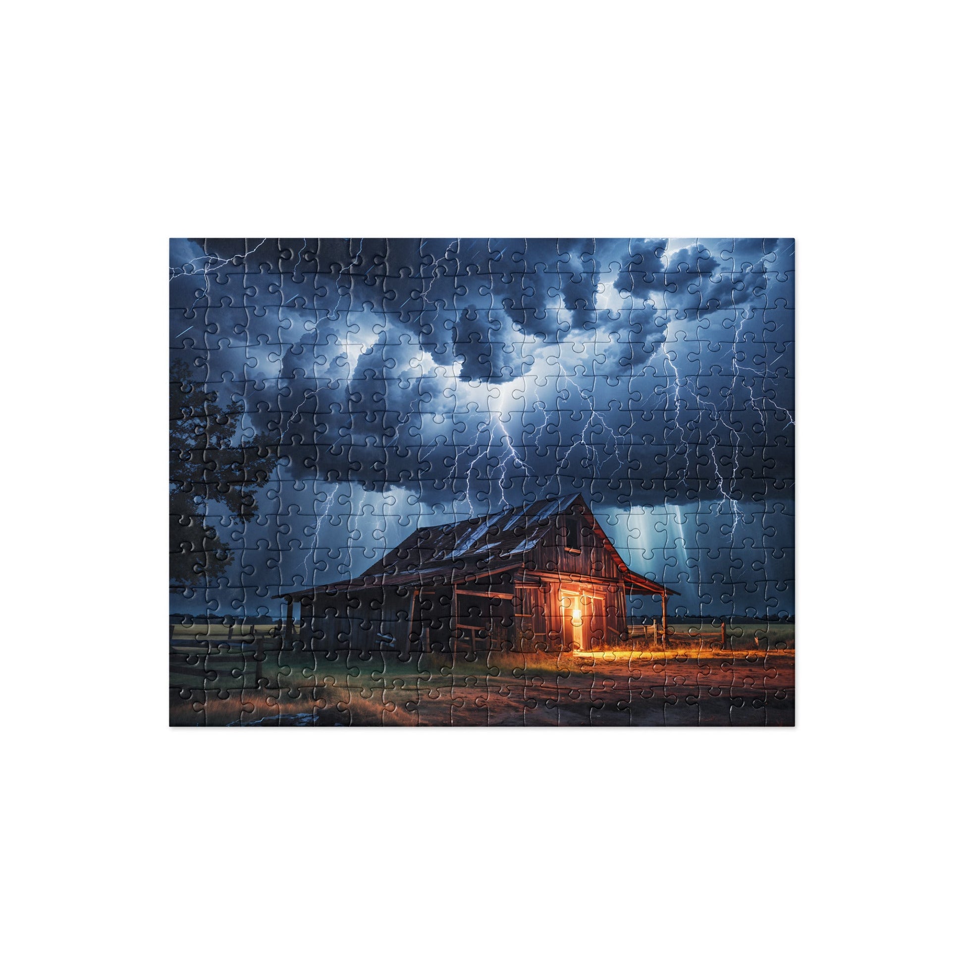 Old Barn In A Lightning Storm Jigsaw Puzzle - Puzzle - Discovery Co.