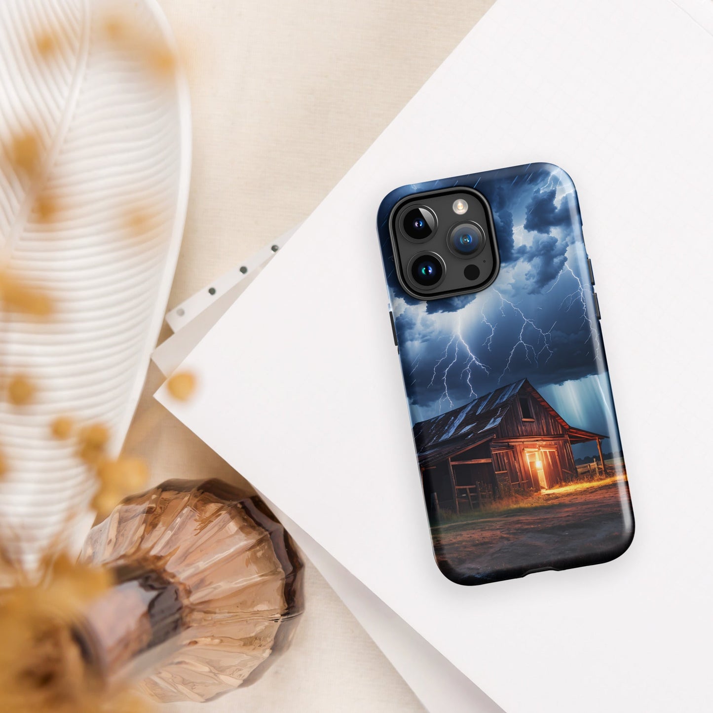 Old Barn In A Lightning Storm Tough Case for iPhone® - Phone Case - Discovery Co.