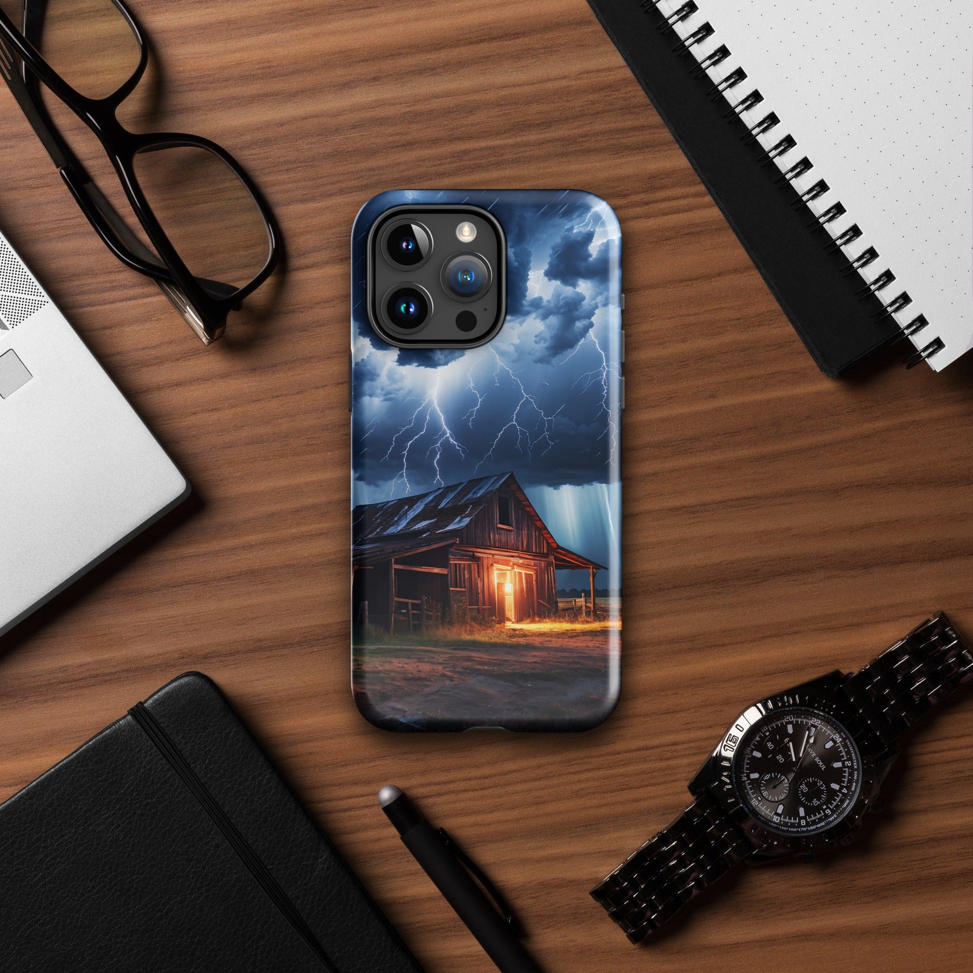 Old Barn In A Lightning Storm Tough Case for iPhone® - Phone Case - Discovery Co.