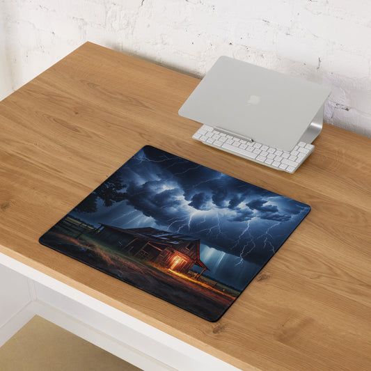 Old Barn In Lightning Storm Gaming mouse pad - Mouse Pads - Discovery Co.