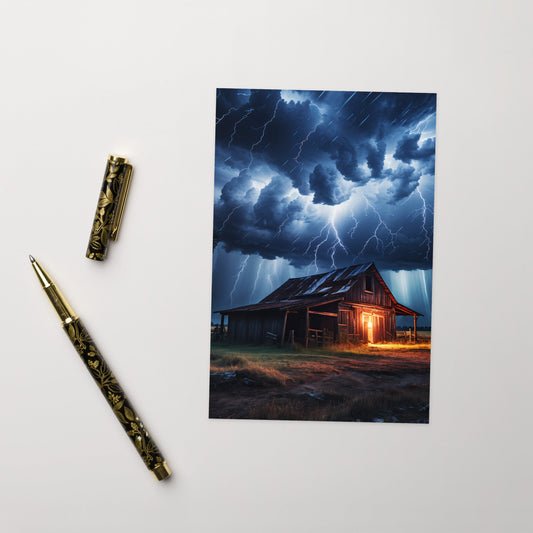 Old Barn In Lightning Storm Greeting Card - Greeting Card - Discovery Co.