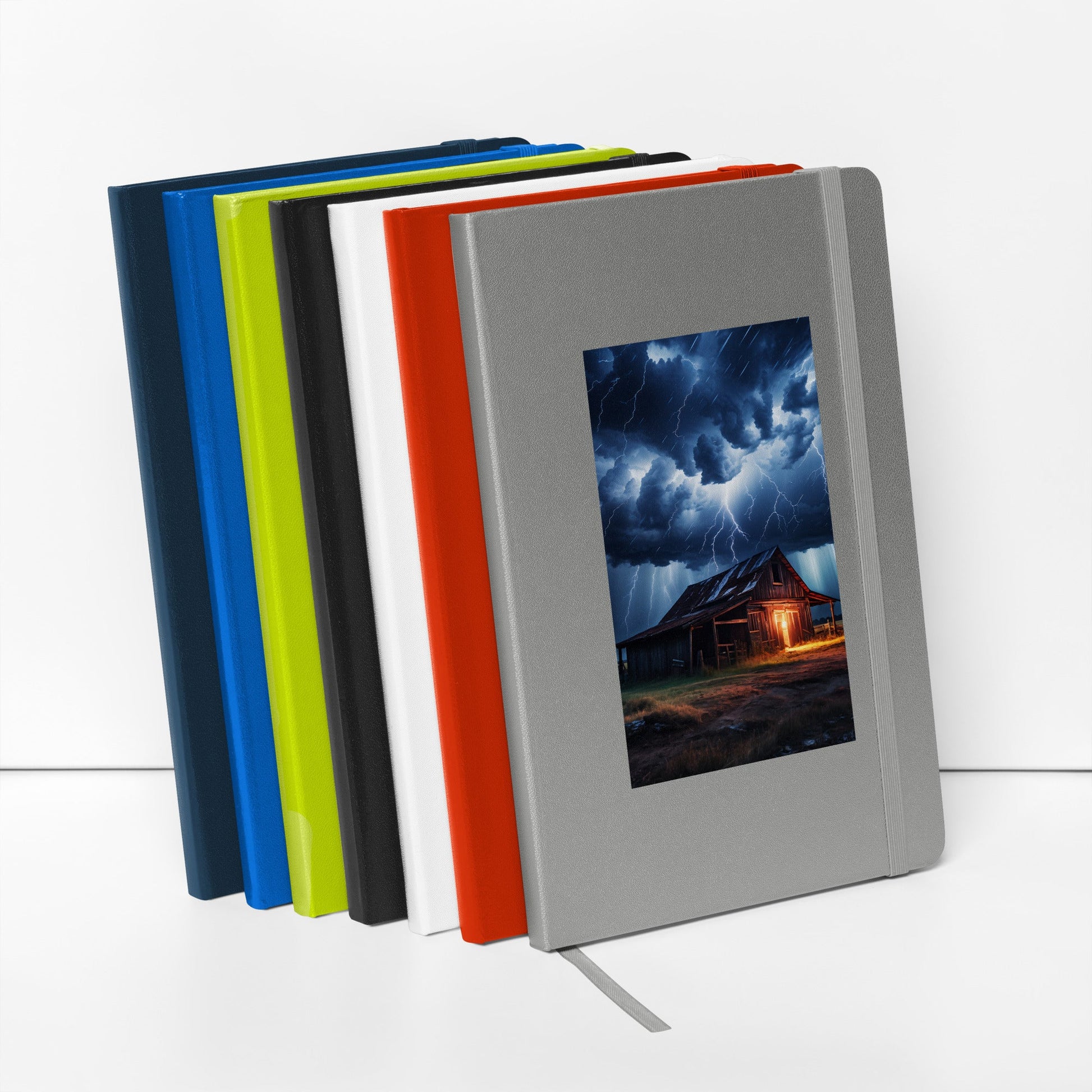 Old Barn In Lightning Storm Hardcover Bound Notebook - Hardcover Bound Notebooks - Discovery Co.