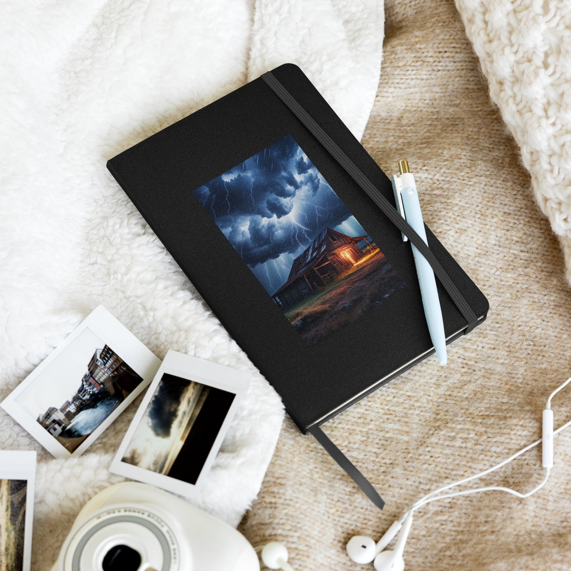 Old Barn In Lightning Storm Hardcover Bound Notebook - Hardcover Bound Notebooks - Discovery Co.