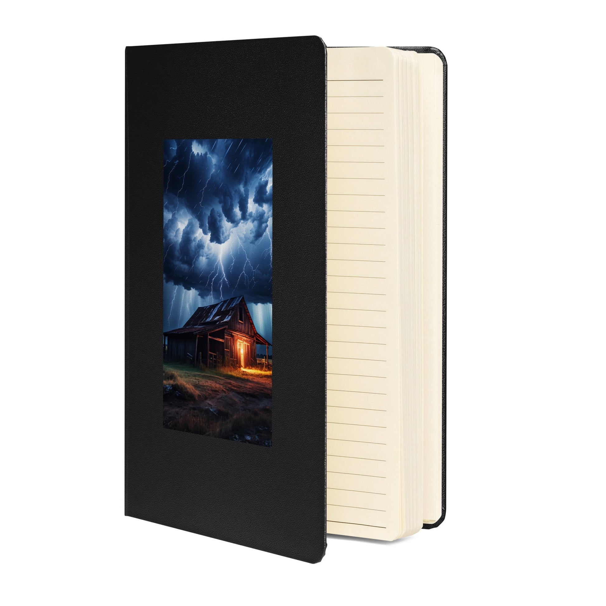 Old Barn In Lightning Storm Hardcover Bound Notebook - Hardcover Bound Notebooks - Discovery Co.