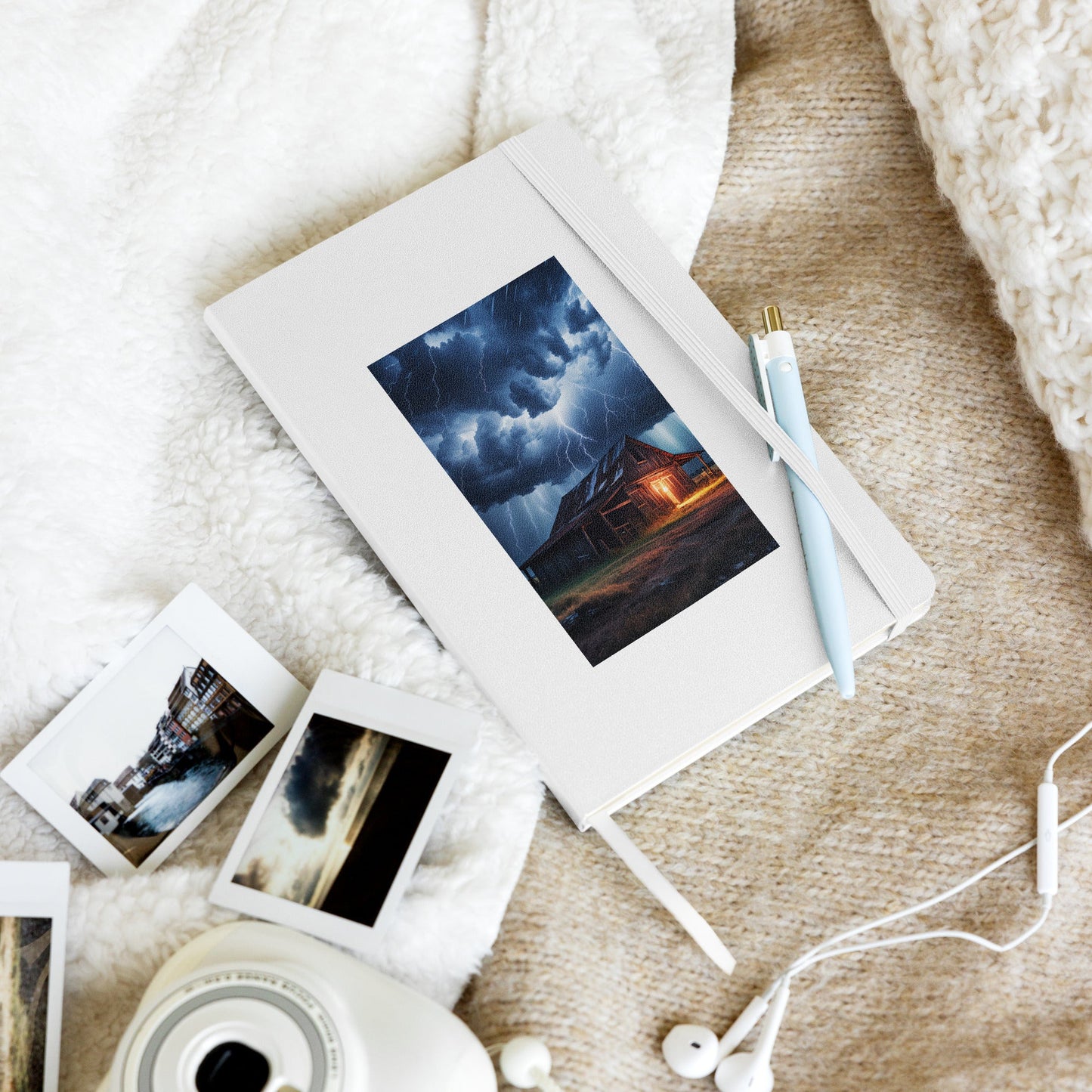 Old Barn In Lightning Storm Hardcover Bound Notebook - Hardcover Bound Notebooks - Discovery Co.