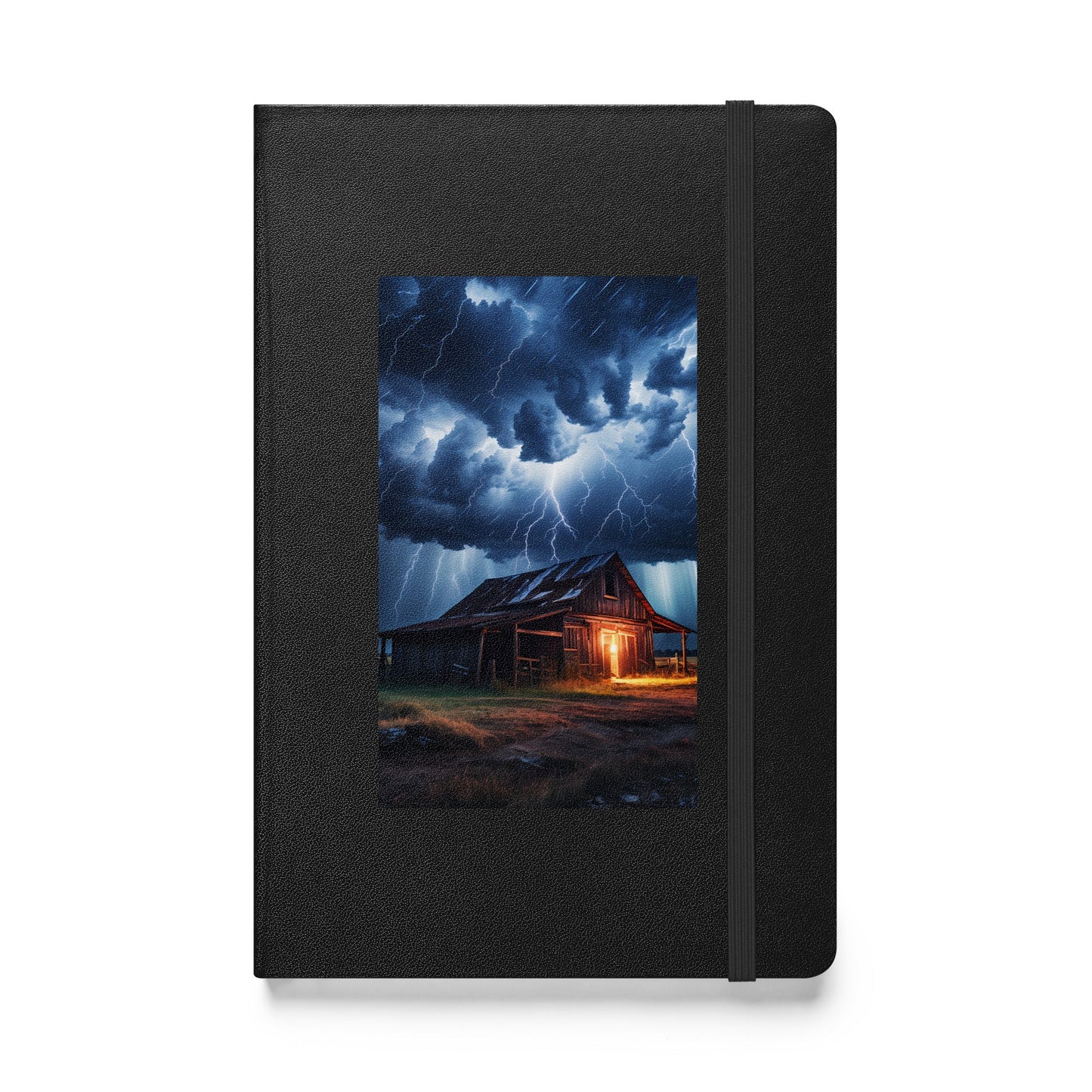 Old Barn In Lightning Storm Hardcover Bound Notebook - Hardcover Bound Notebooks - Discovery Co.