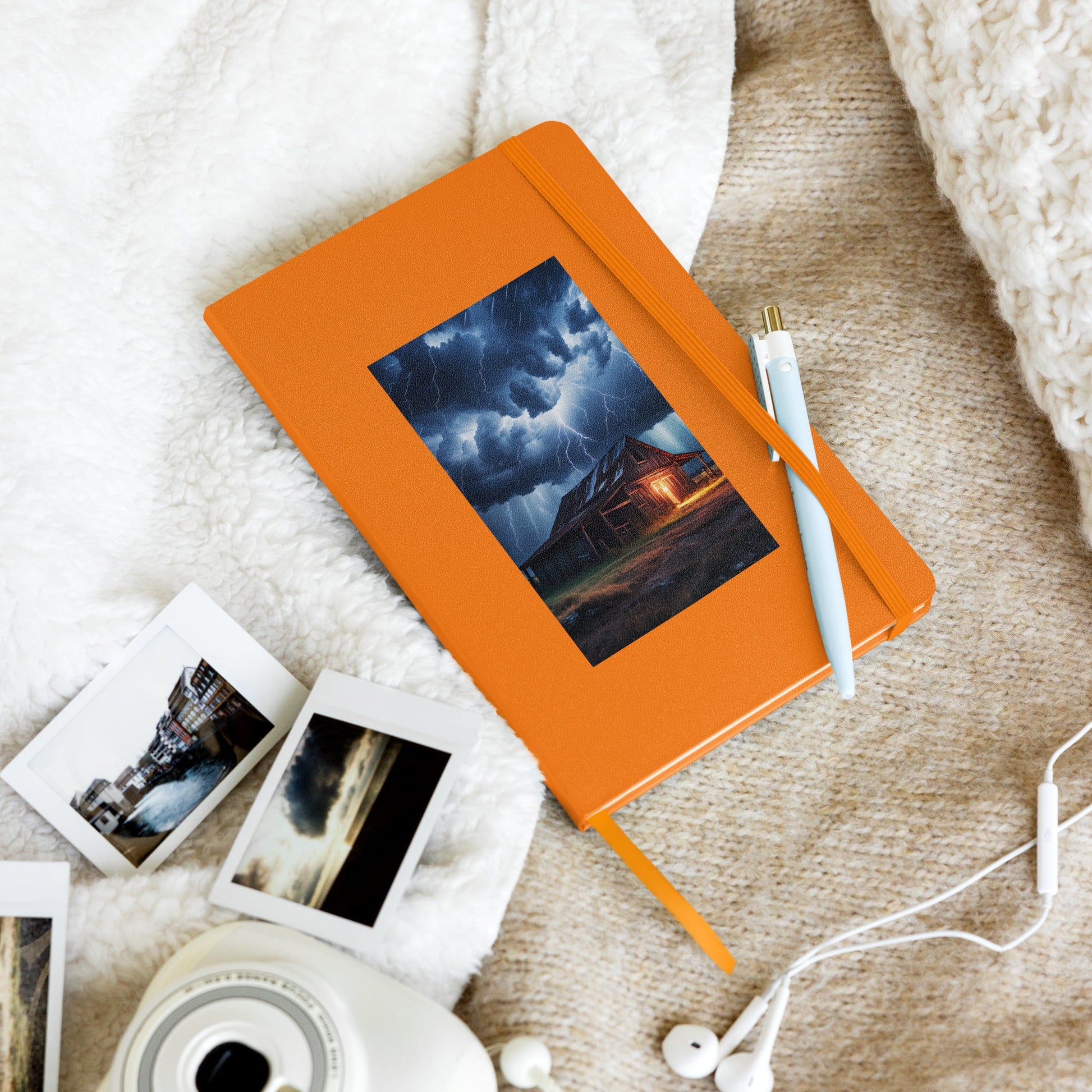 Old Barn In Lightning Storm Hardcover Bound Notebook - Hardcover Bound Notebooks - Discovery Co.