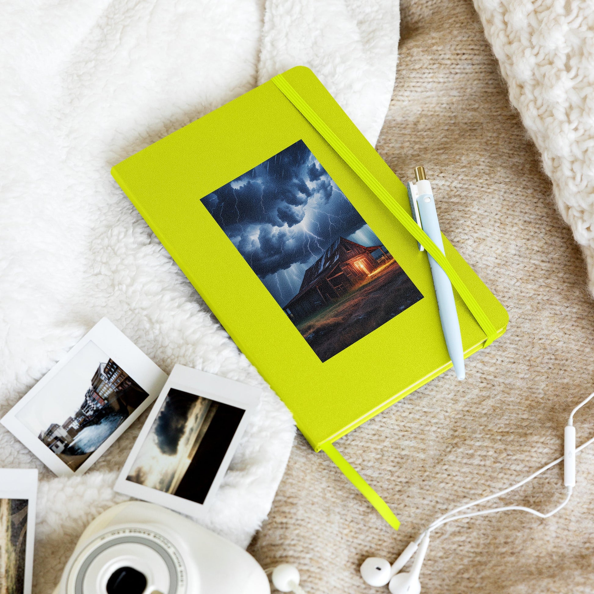 Old Barn In Lightning Storm Hardcover Bound Notebook - Hardcover Bound Notebooks - Discovery Co.