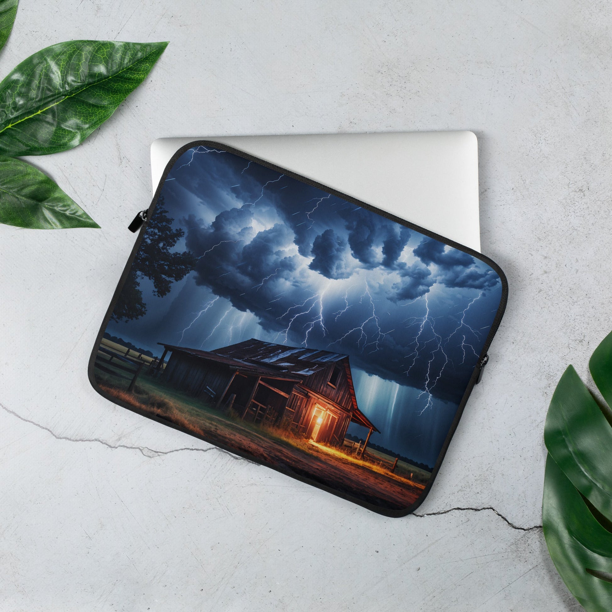 Old Barn Lightning Storm Laptop Sleeve - Laptop Cases - Discovery Co.