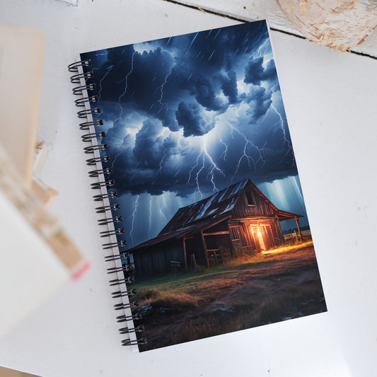 Old Barn Lightning Storm Spiral Notebook - Spiral Notebooks - Discovery Co.