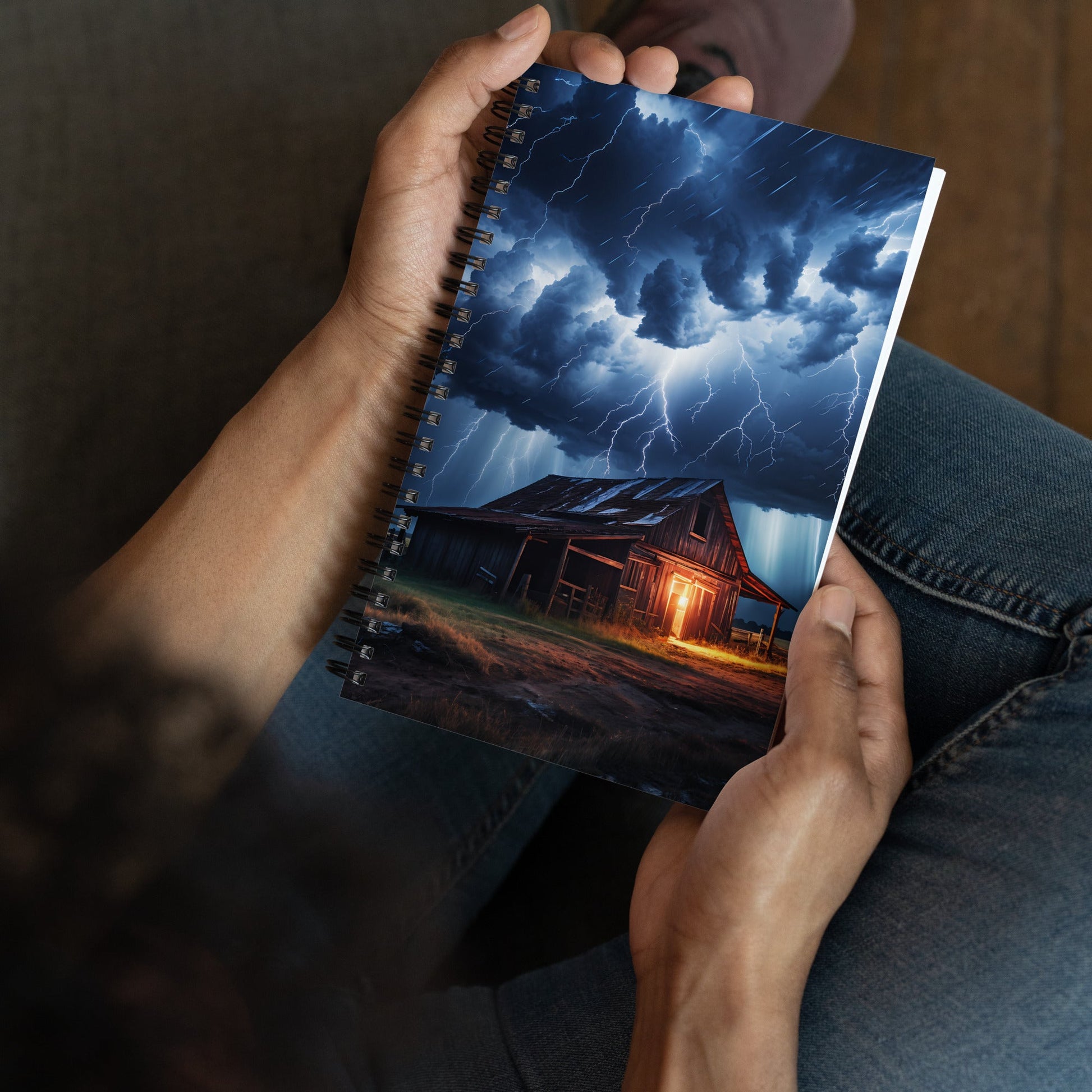 Old Barn Lightning Storm Spiral Notebook - Spiral Notebooks - Discovery Co.