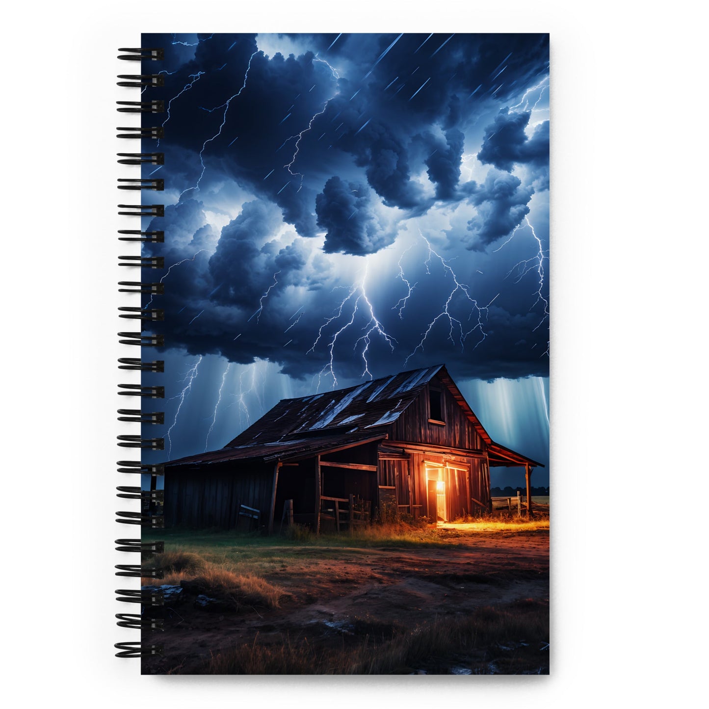 Old Barn Lightning Storm Spiral Notebook - Spiral Notebooks - Discovery Co.