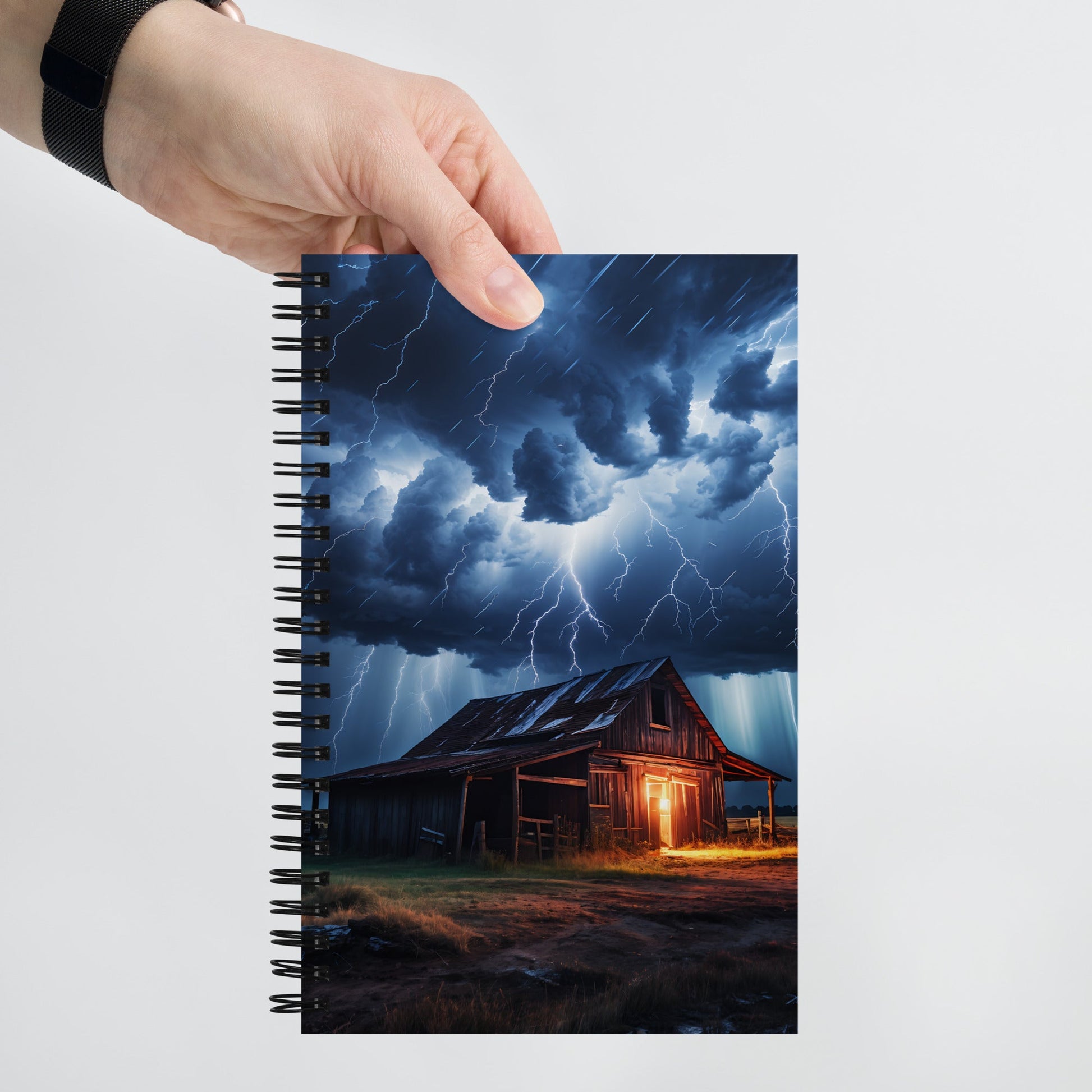 Old Barn Lightning Storm Spiral Notebook - Spiral Notebooks - Discovery Co.