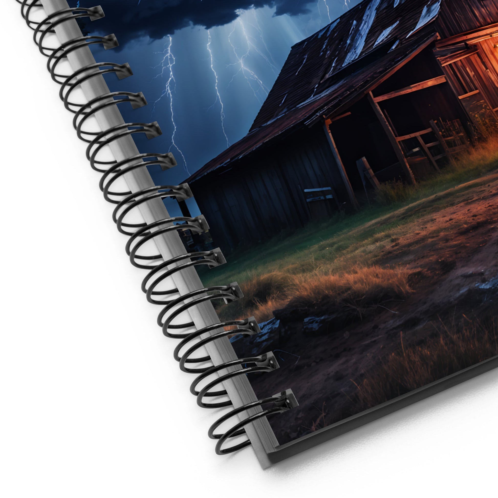 Old Barn Lightning Storm Spiral Notebook - Spiral Notebooks - Discovery Co.