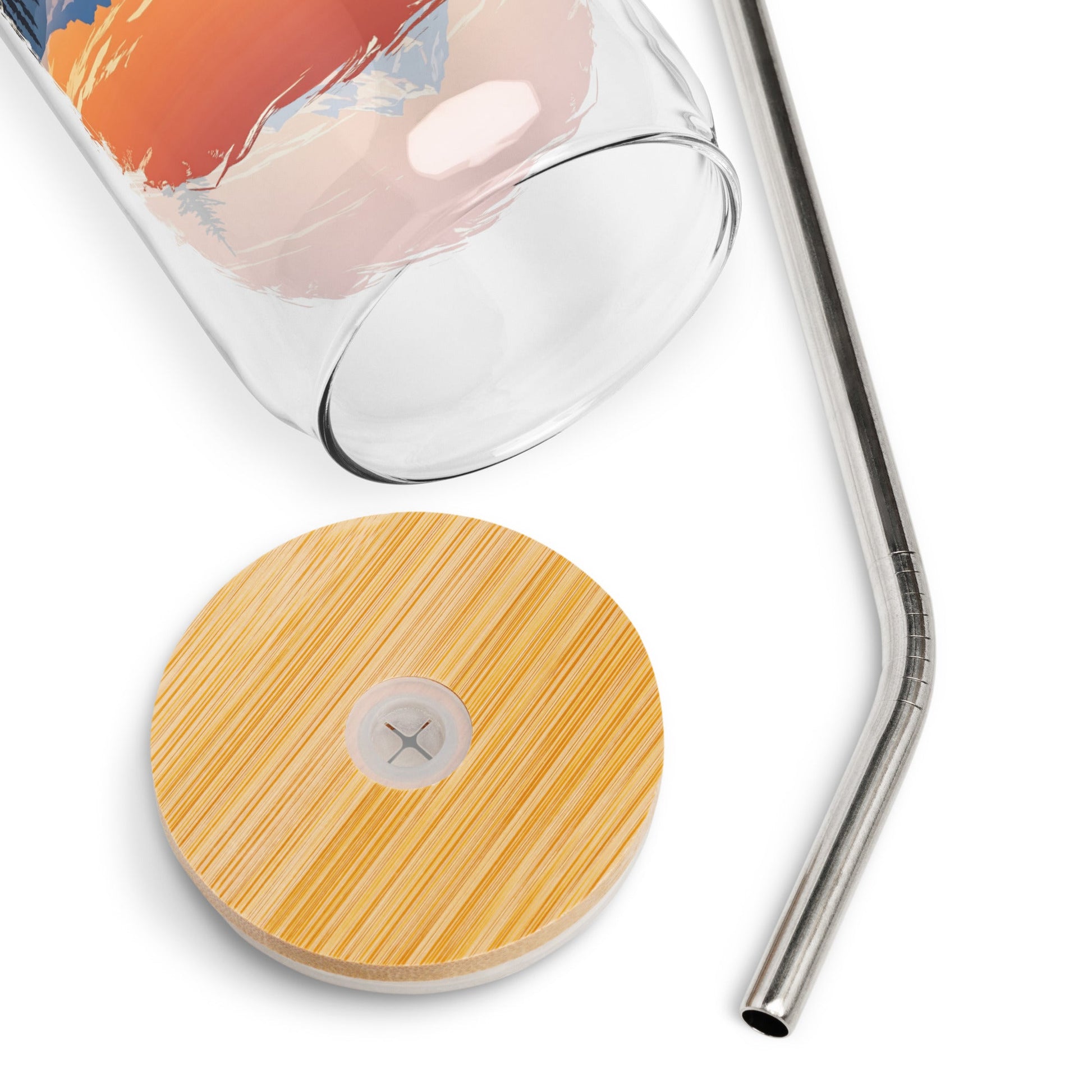 Orange Sky Over Mountains Can - Shaped Glass - Can - Shaped Glass - Discovery Co.