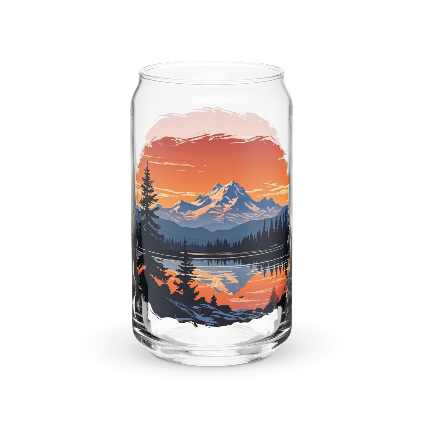 Orange Sky Over Mountains Can - Shaped Glass - Can - Shaped Glass - Discovery Co.
