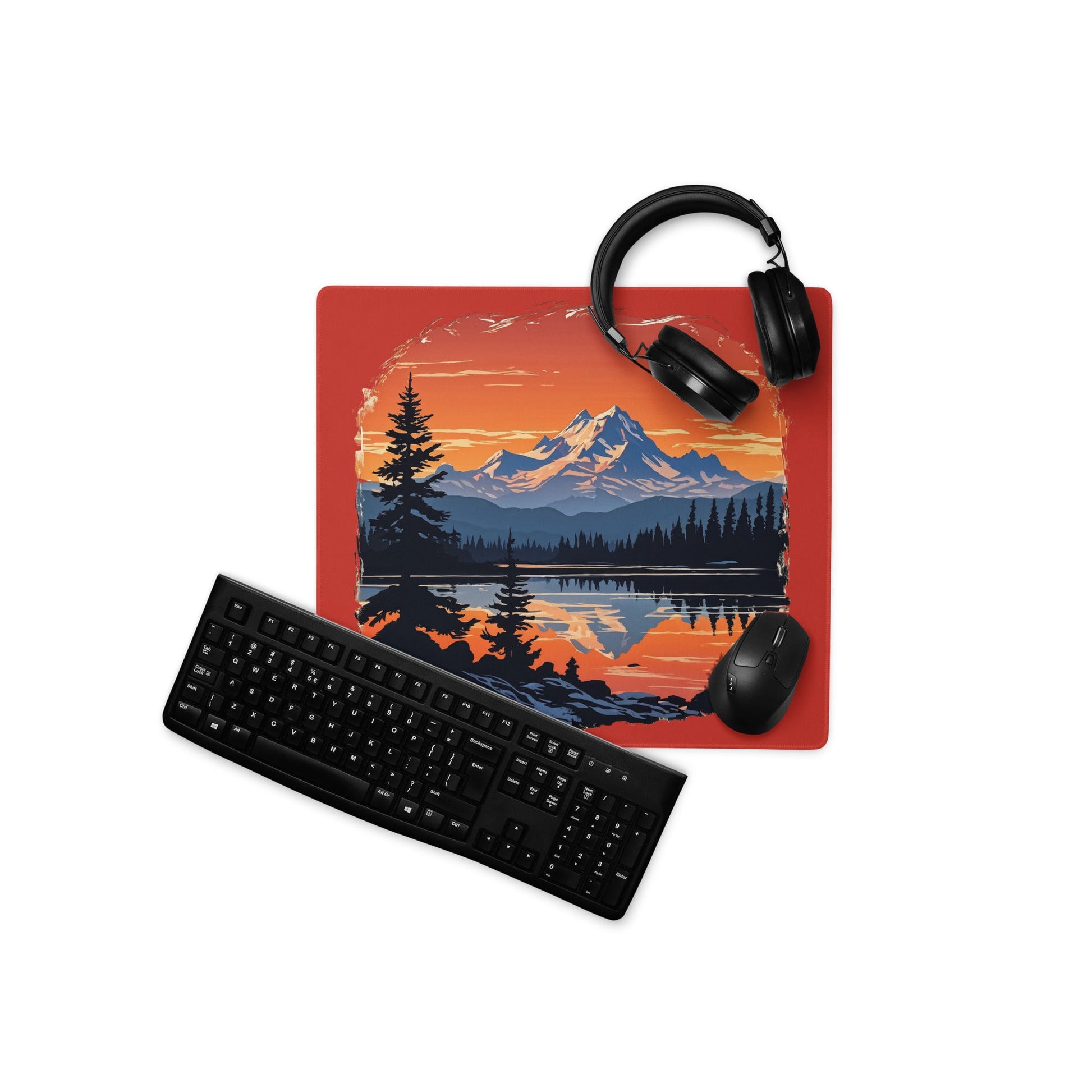 Orange Sky Over Mountains Gaming Mouse Pad - Mouse Pads - Discovery Co.