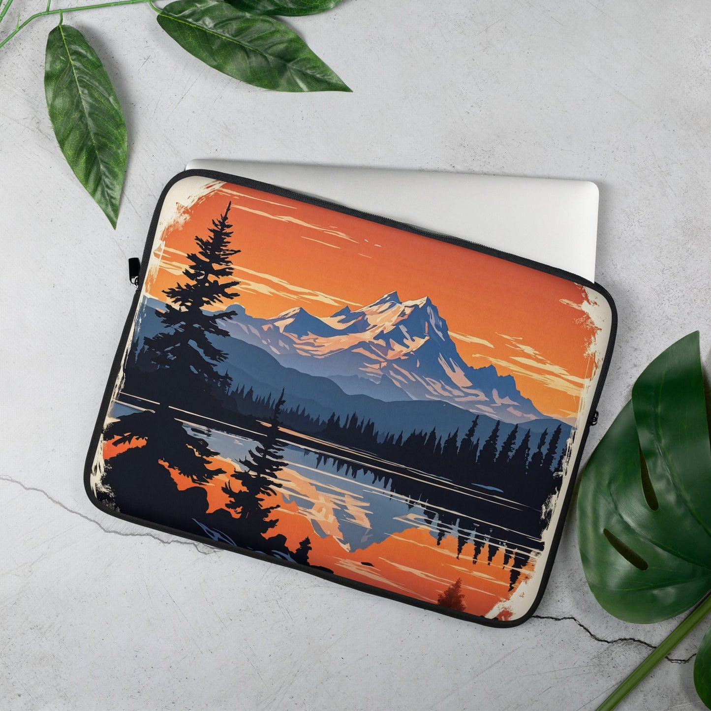 Orange Sky Over Mountains Laptop Sleeve - Laptop Cases - Discovery Co.