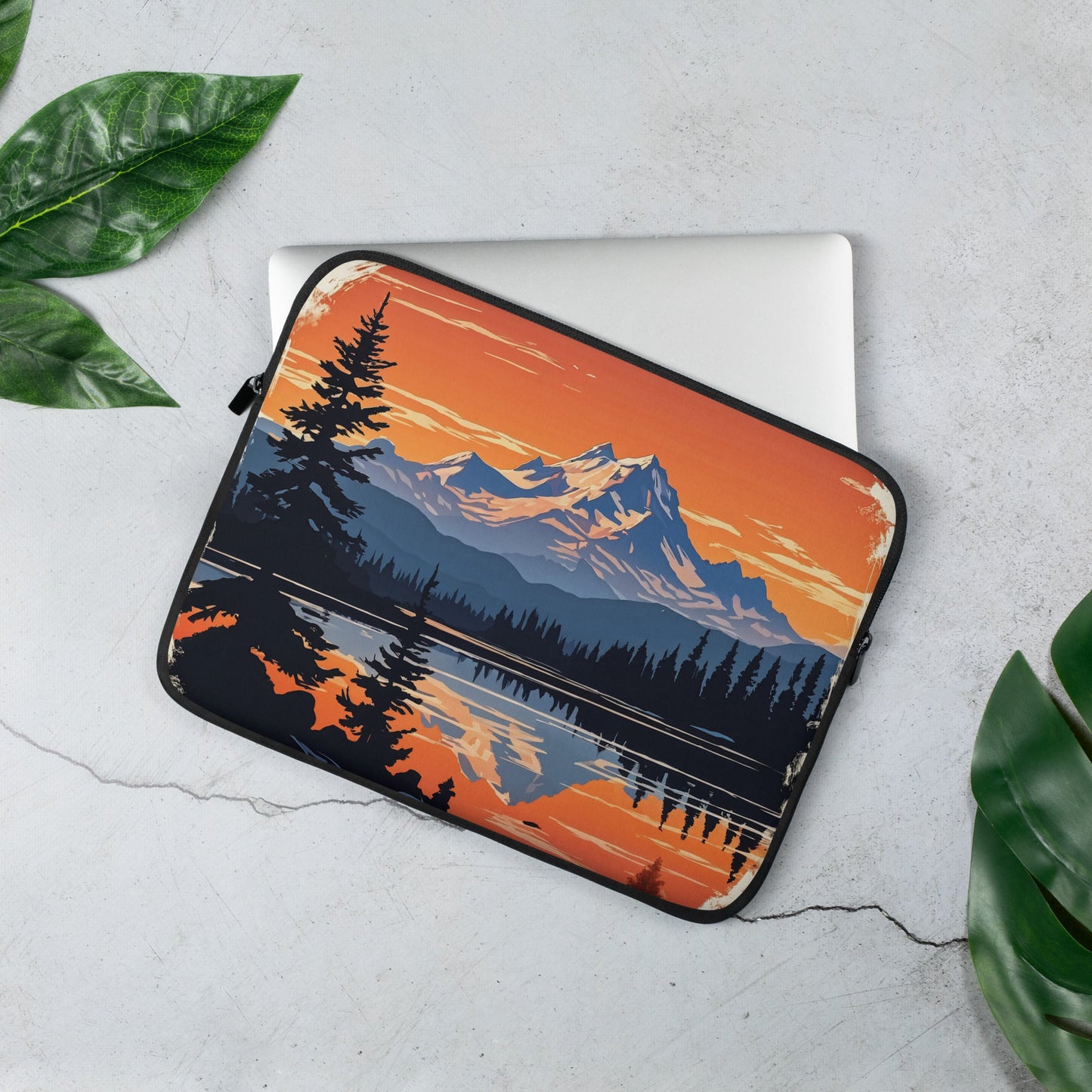 Orange Sky Over Mountains Laptop Sleeve - Laptop Cases - Discovery Co.