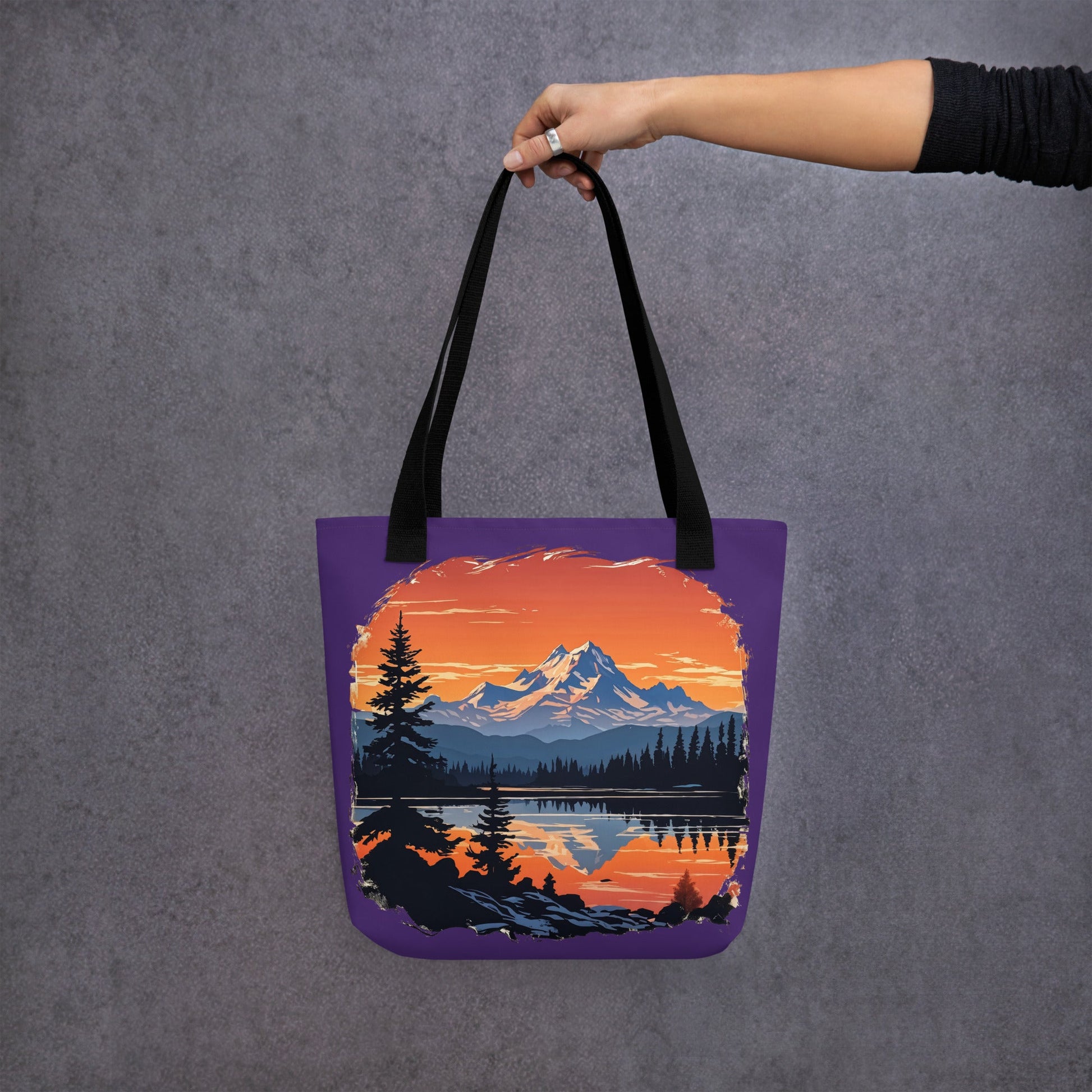 Orange Sky Over Mountains Tote Bag - Tote Bags - Discovery Co.