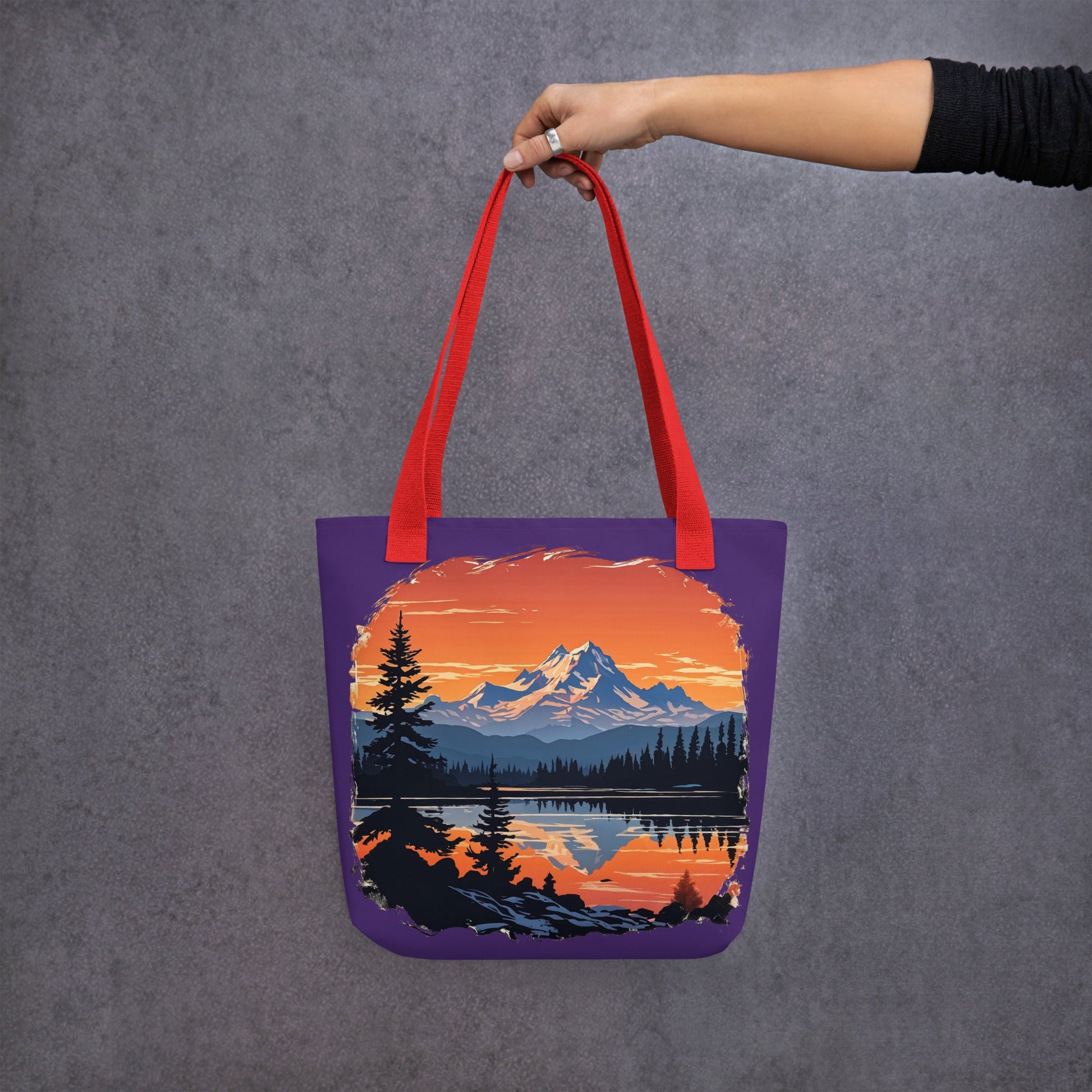 Orange Sky Over Mountains Tote Bag - Tote Bags - Discovery Co.