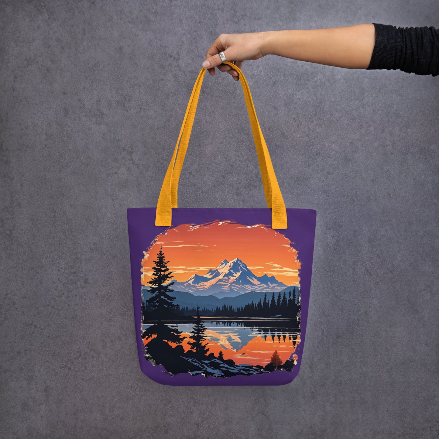 Orange Sky Over Mountains Tote Bag - Tote Bags - Discovery Co.