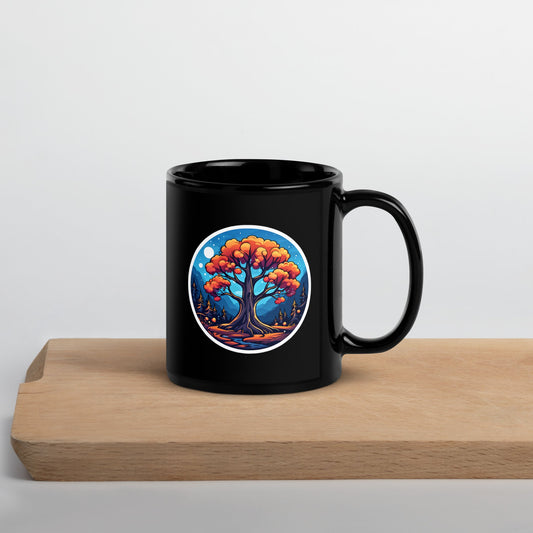 Orange Tree Black Glossy Mug (11 oz, 15 oz) - Mugs - Discovery Co.