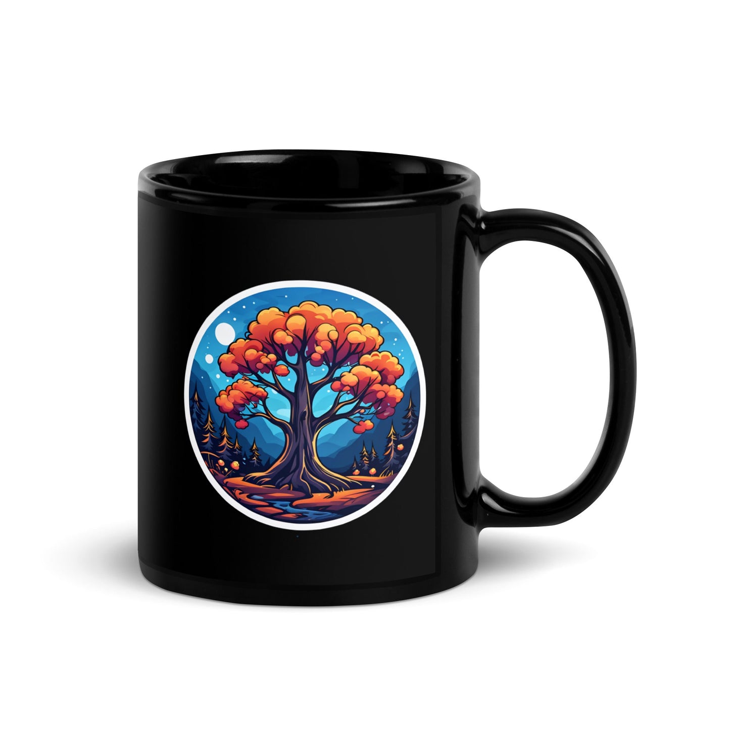 Orange Tree Black Glossy Mug (11 oz) - Mugs - Discovery Co.