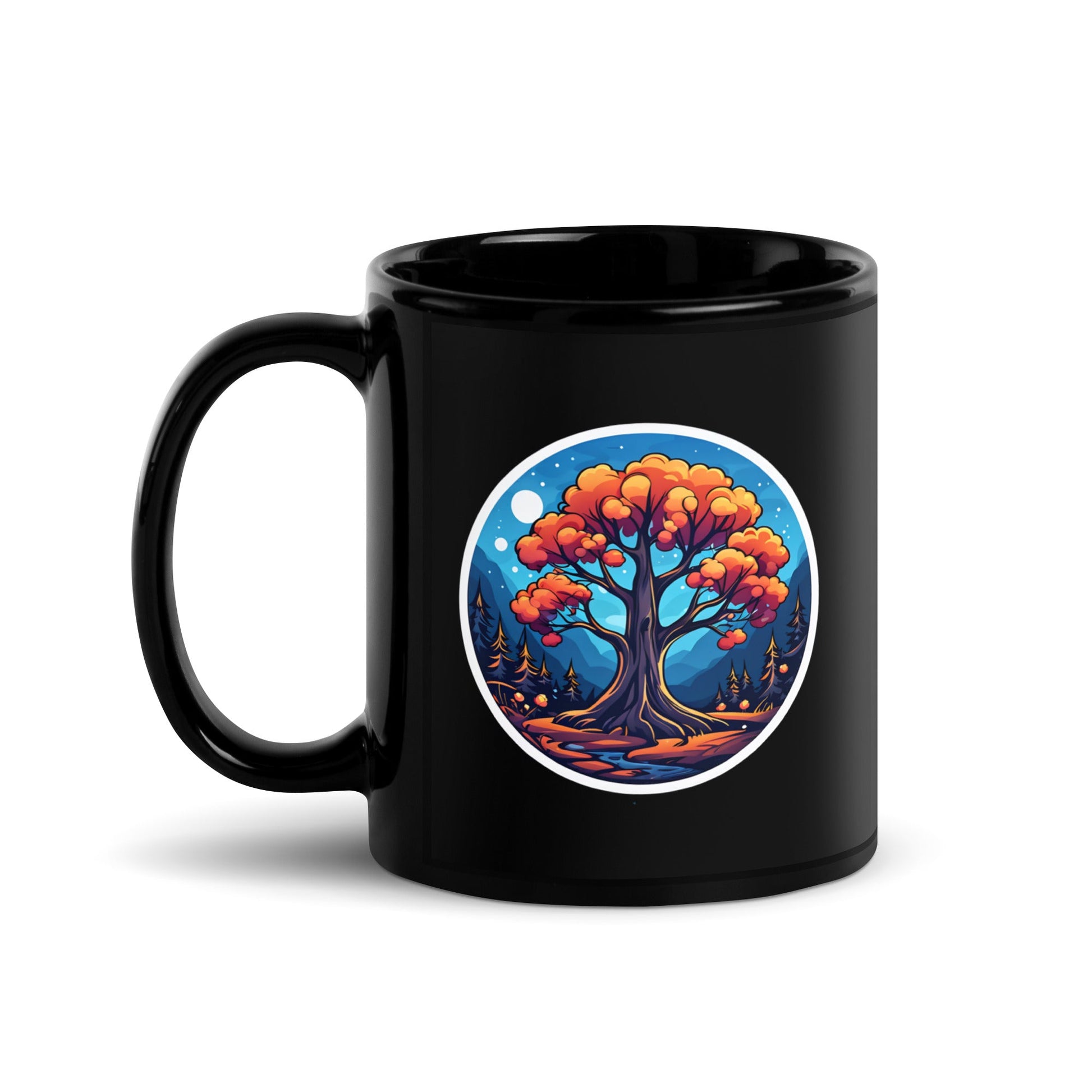 Orange Tree Black Glossy Mug (11 oz) - Mugs - Discovery Co.