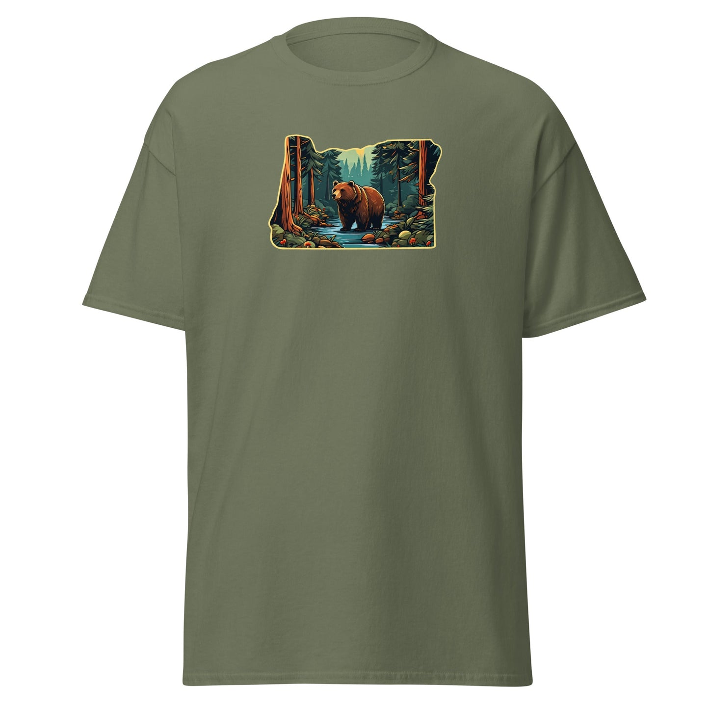 Oregon Bear In The Forest Men's (Unisex) Classic Tee - Men's Shirts - Discovery Co.