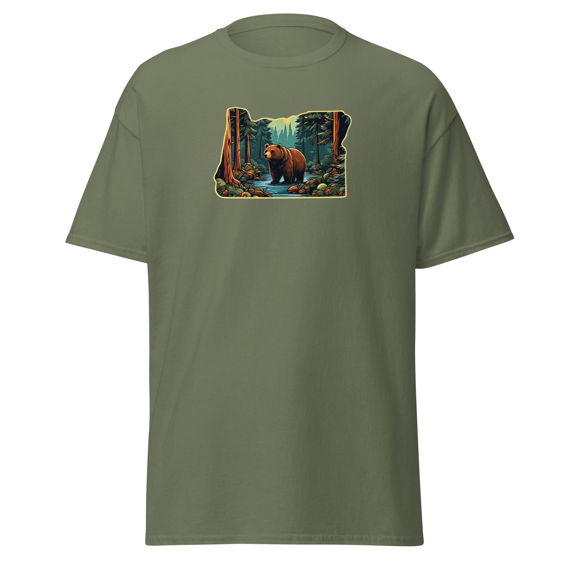 Oregon Bear In The Forest Men's (Unisex) Classic Tee - Men's Shirts - Discovery Co.