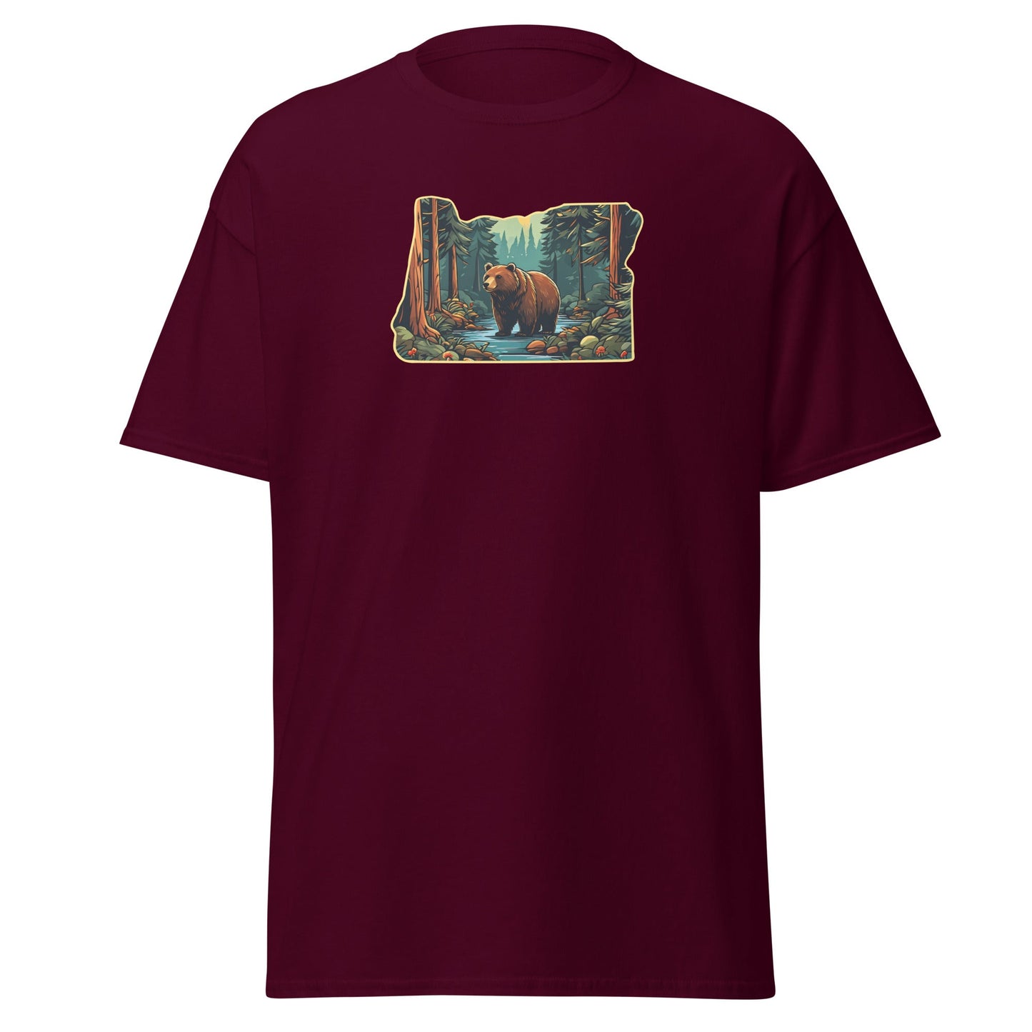Oregon Bear In The Forest Men's (Unisex) Classic Tee - Men's Shirts - Discovery Co.